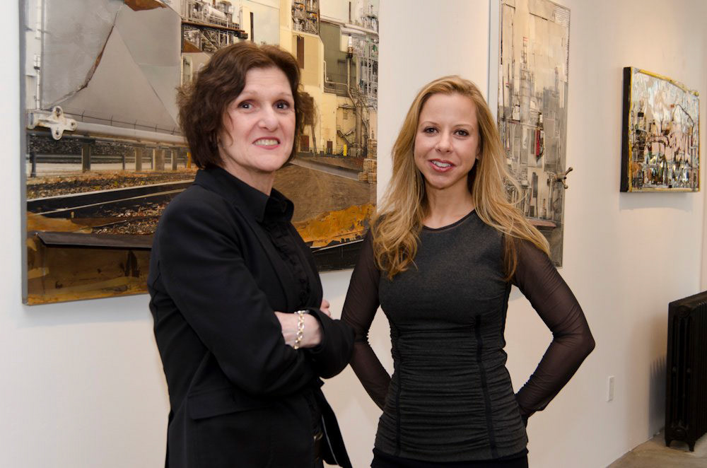 Gallery owner, curator, and art dealer, Elaine Fleck with visual artist, Kathy Kissik