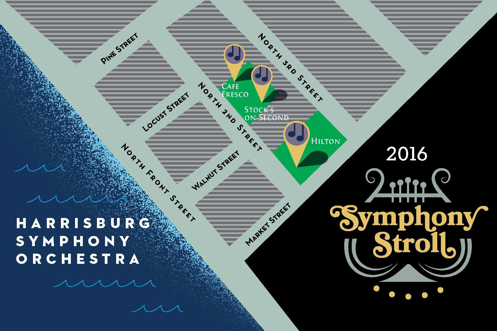 Front of Symphony Stroll Postcard
