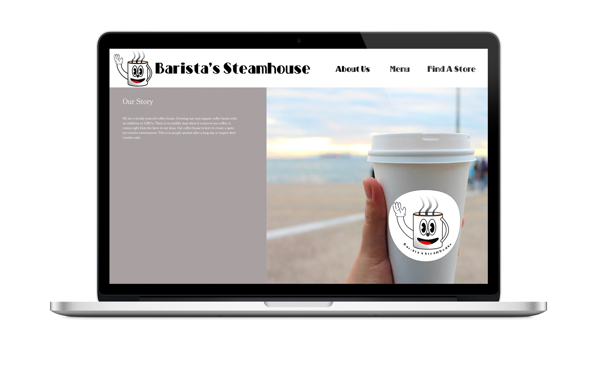 Desktop Mock-up of a website I made for a class project 