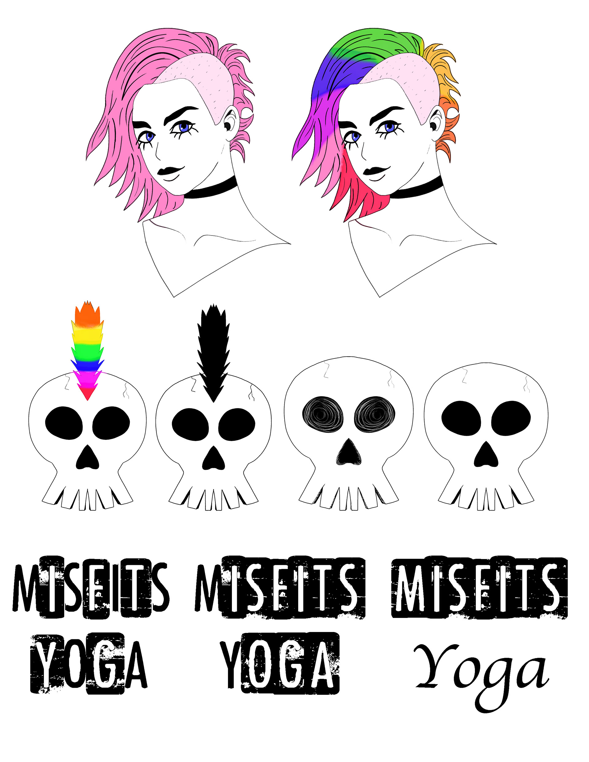 Ideas for the Misfits Yoga Logo