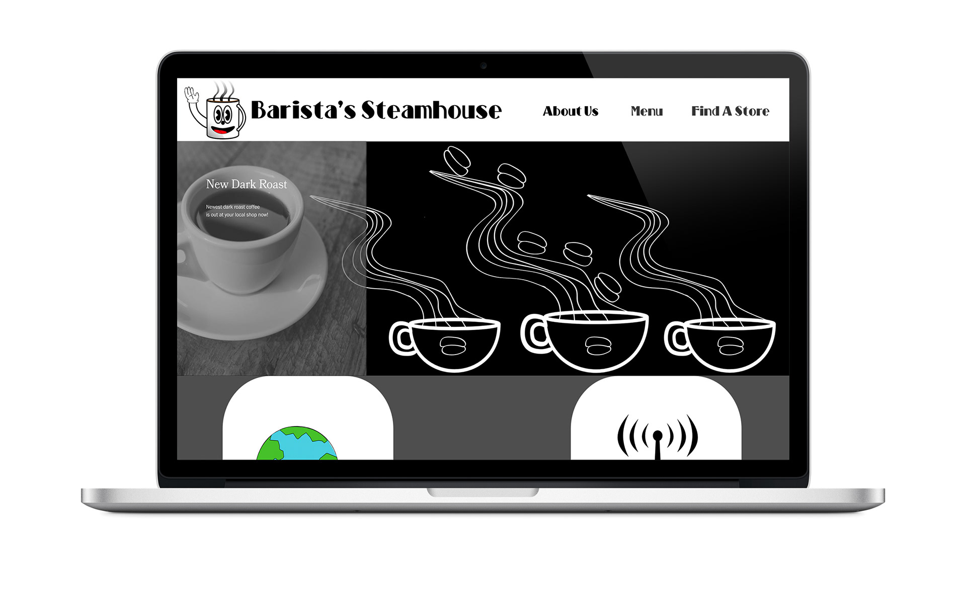 Desktop Mock-up of a website I made for a class project 