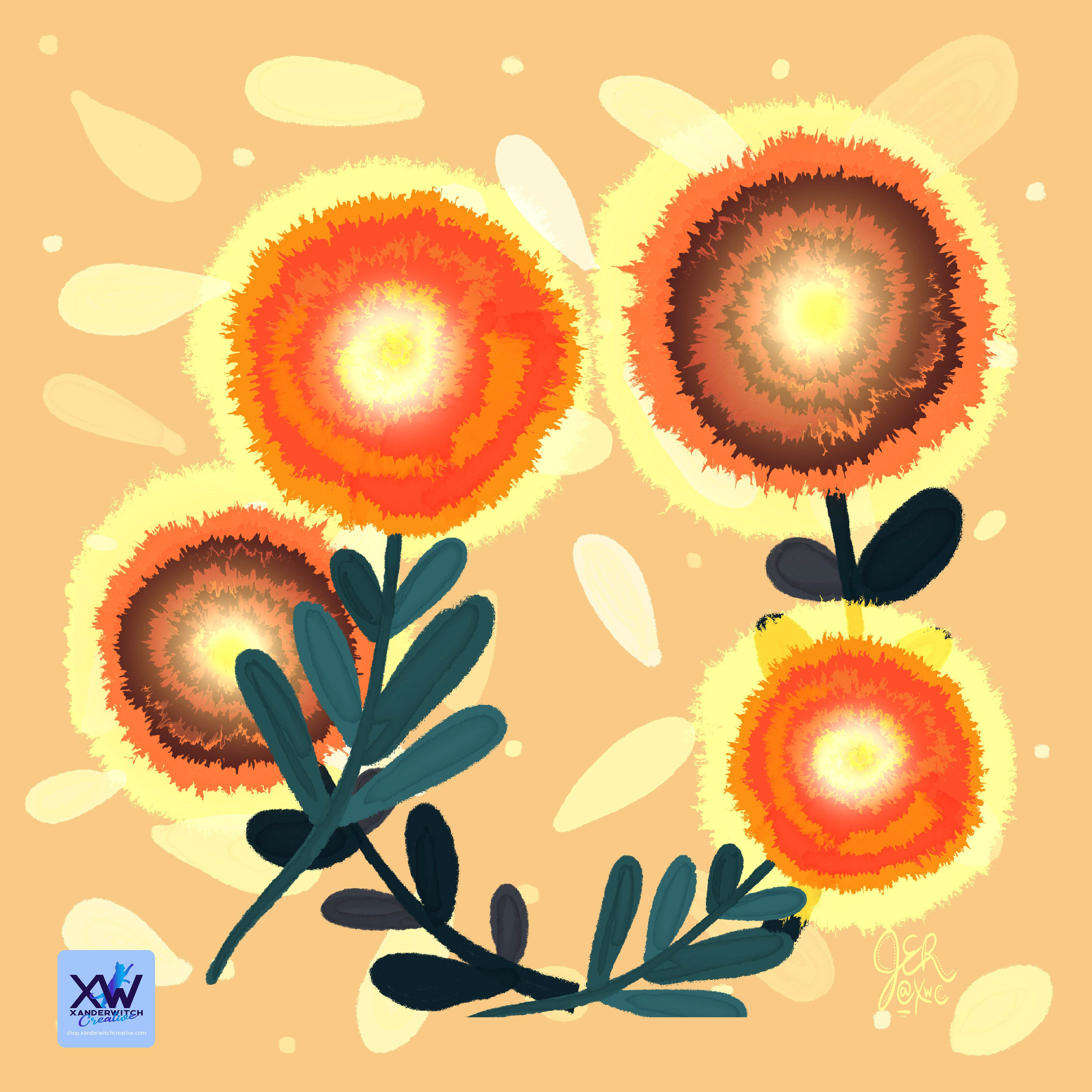 Fireflowers Created in Procreate