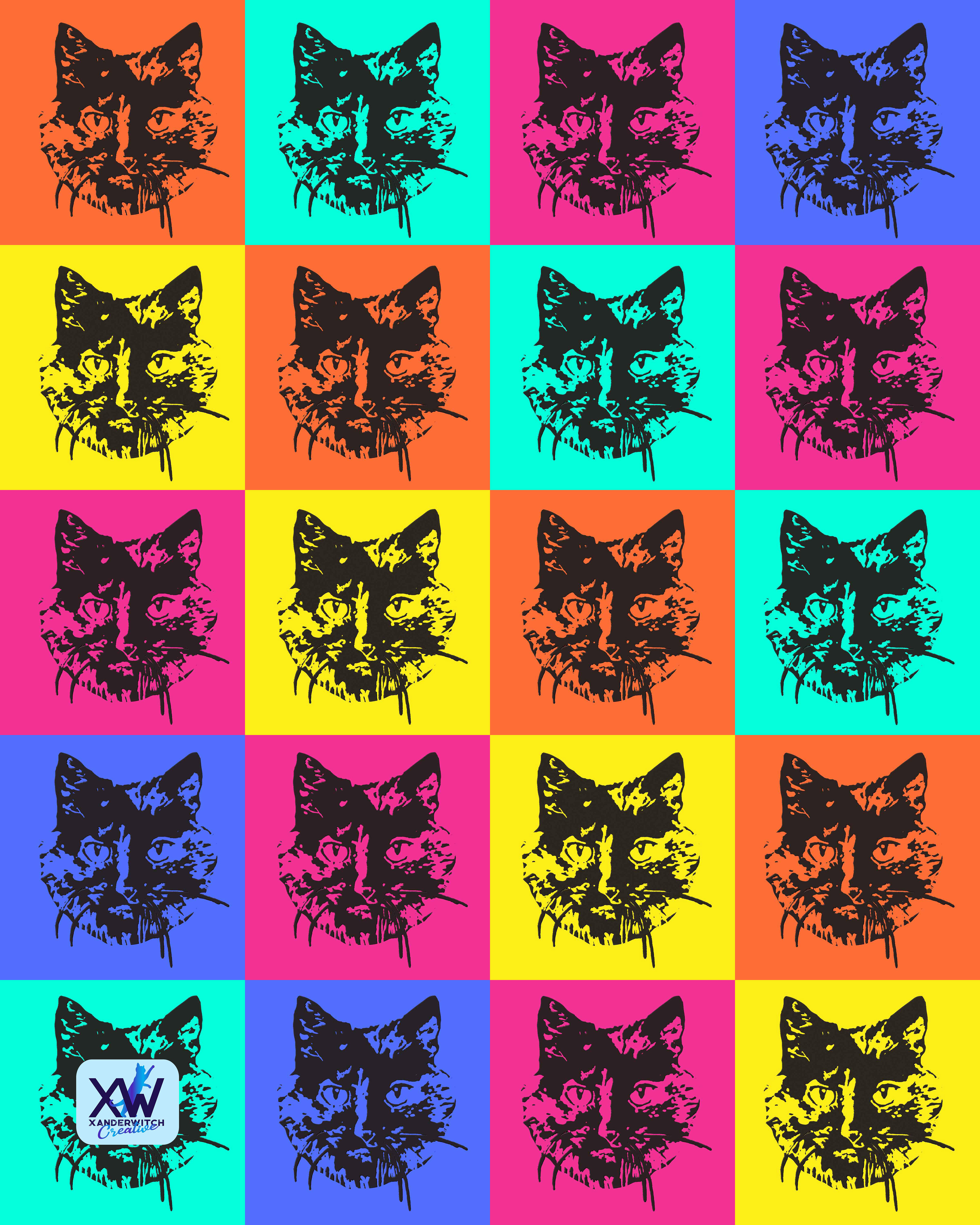 Cat Pop Art Poster