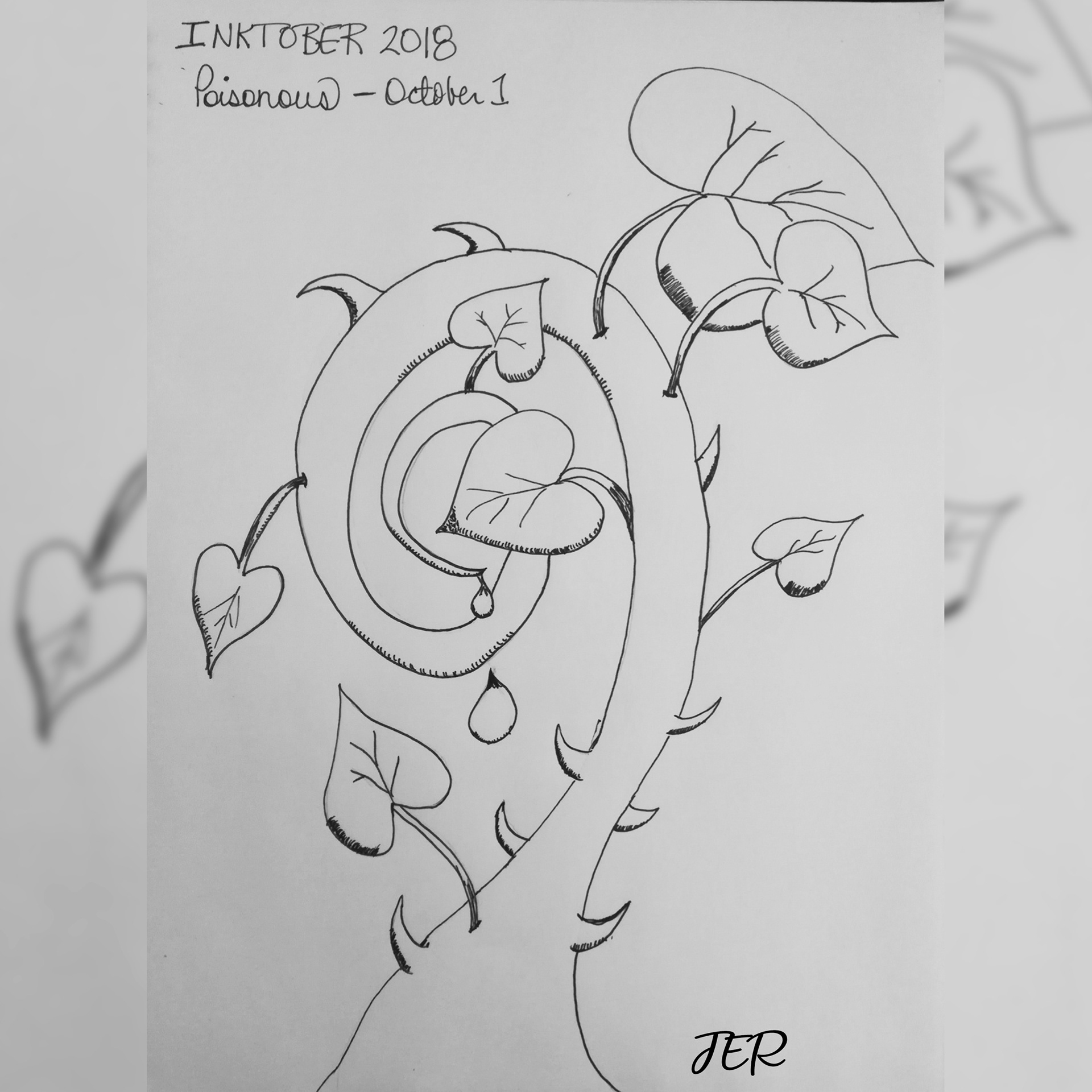 Climbing Vine Inktober Sketch