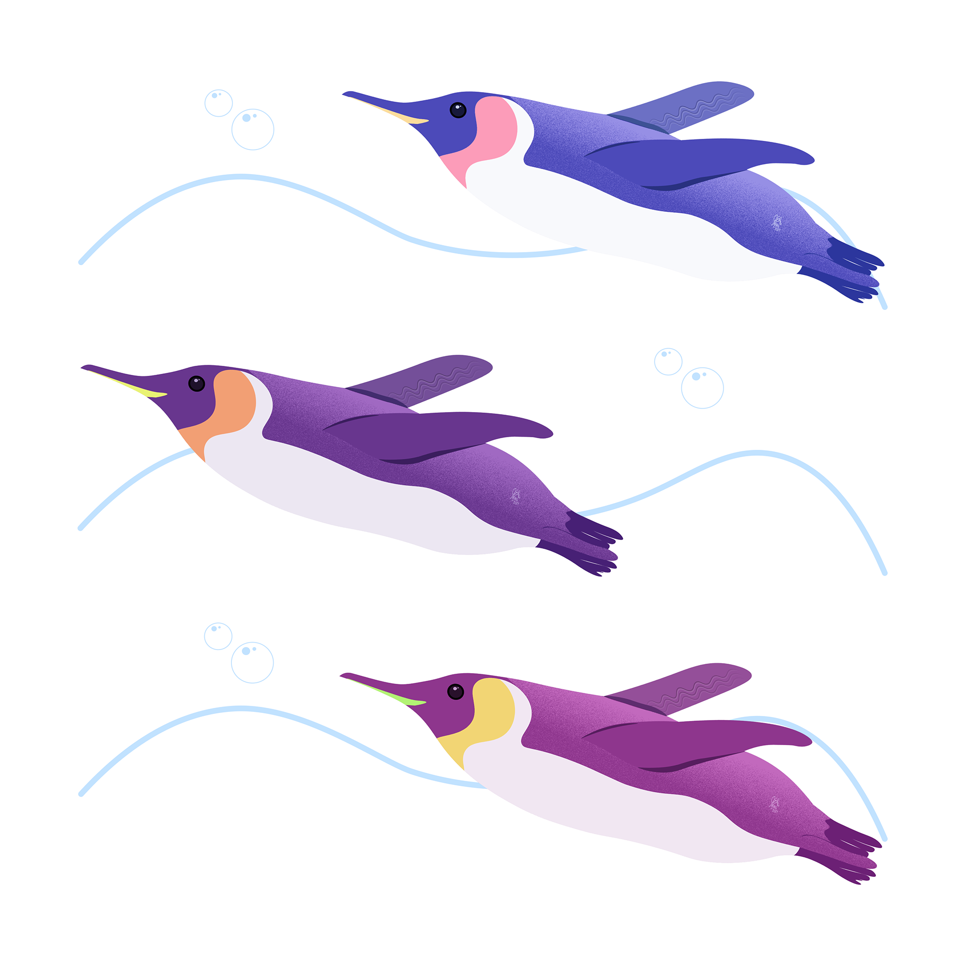Penguins Created in Procreate