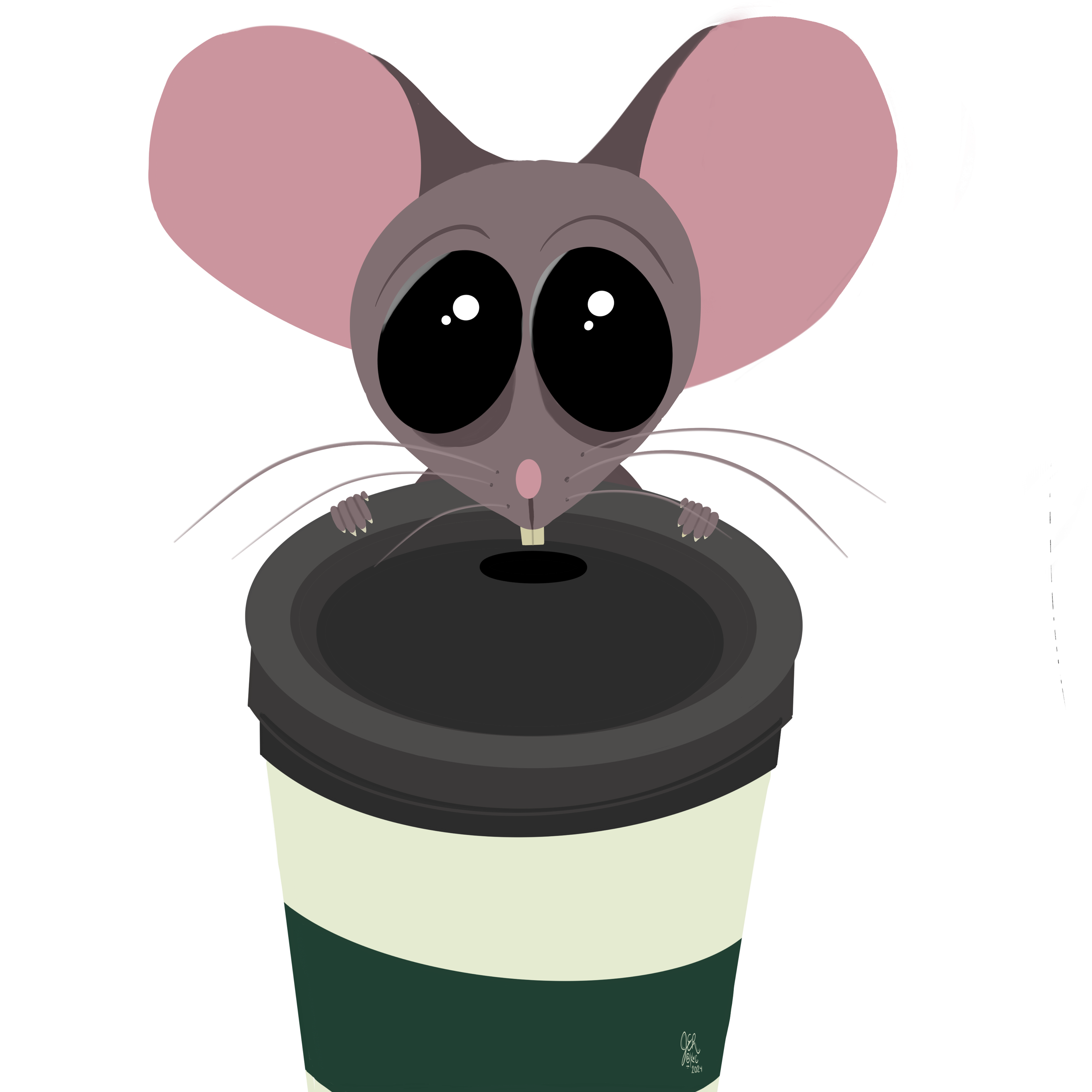 Coffee Mouse Created in Procreate