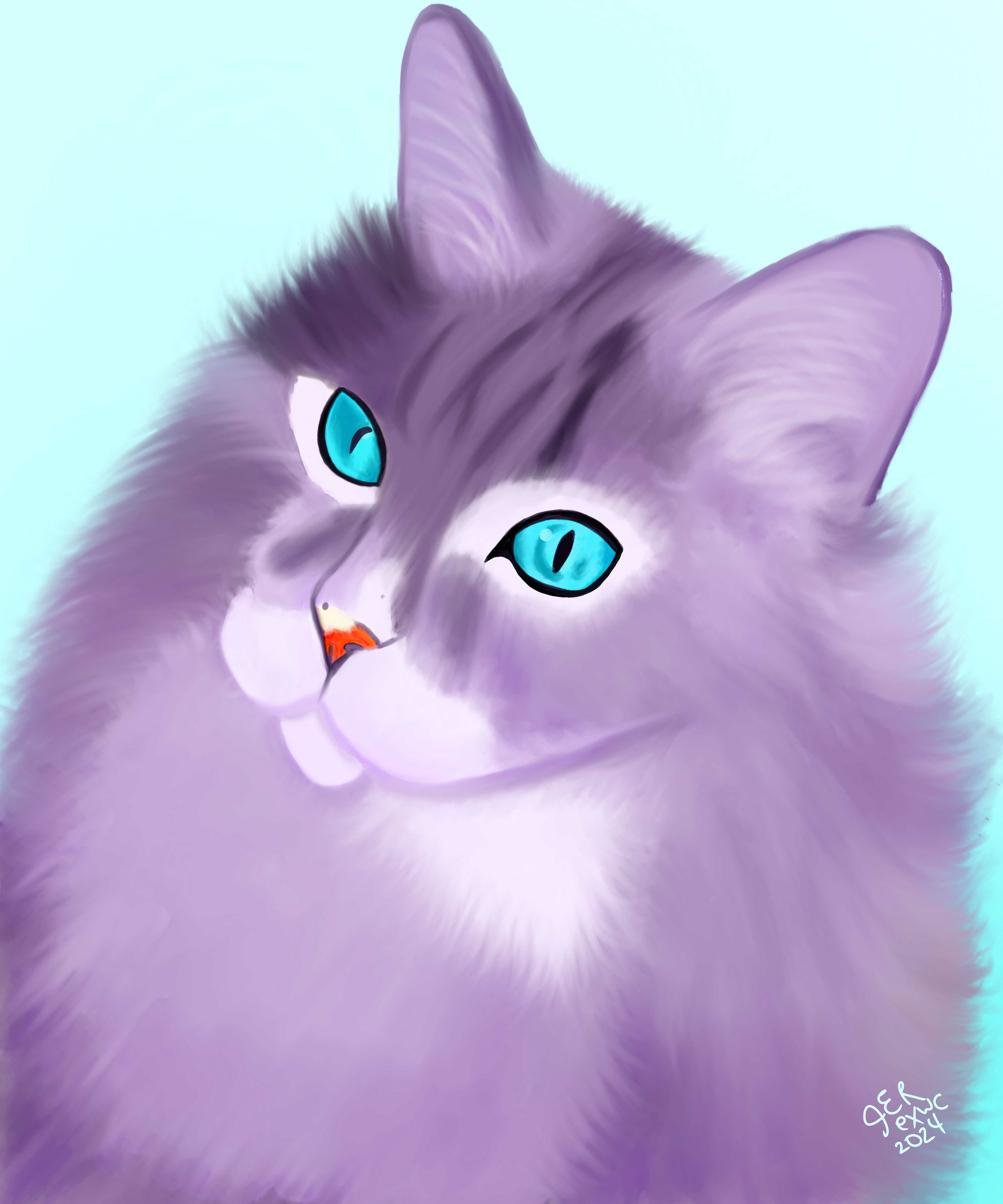Cat Watercolor Portrait