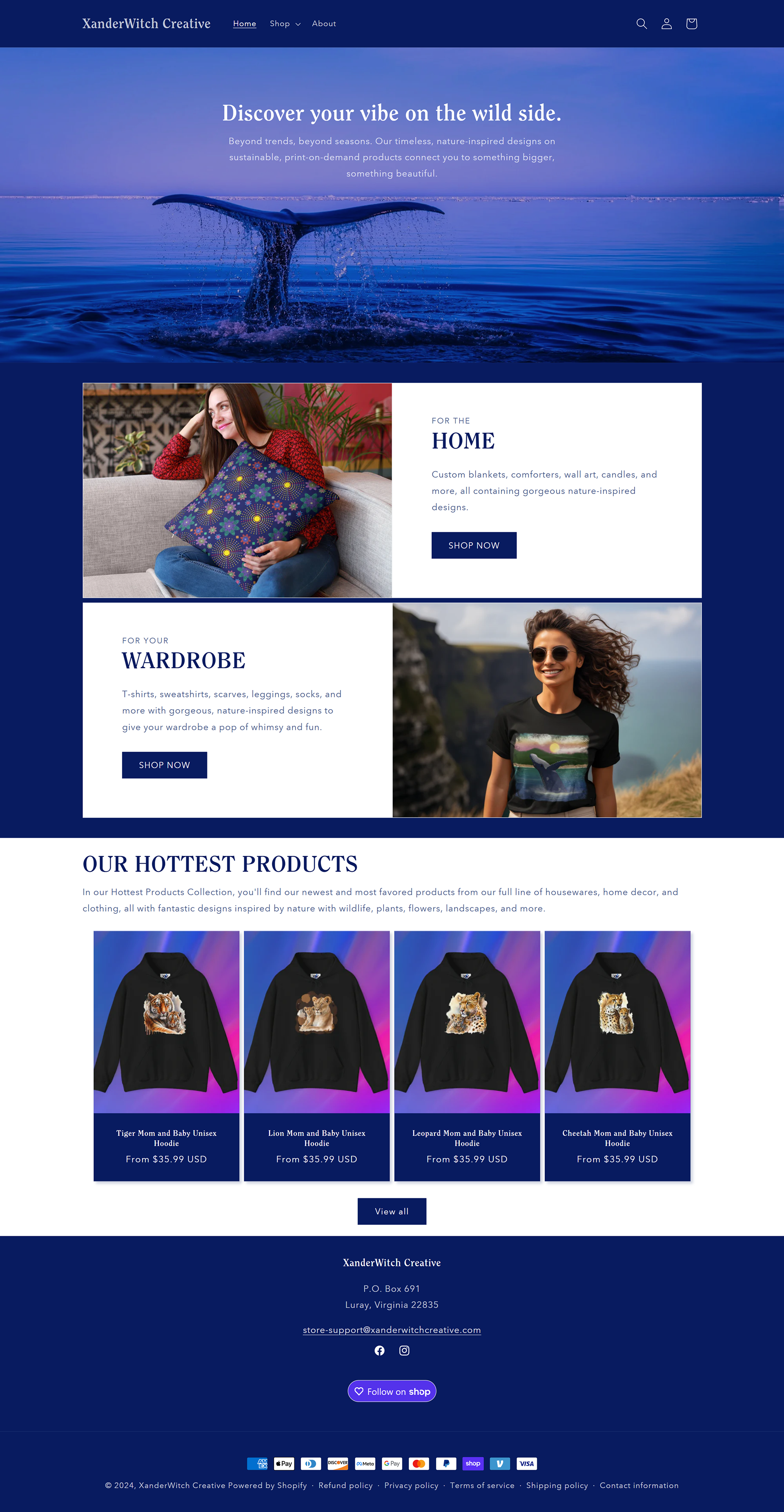 XanderWitch Creative Shopify Store (Created, Now Defunct)