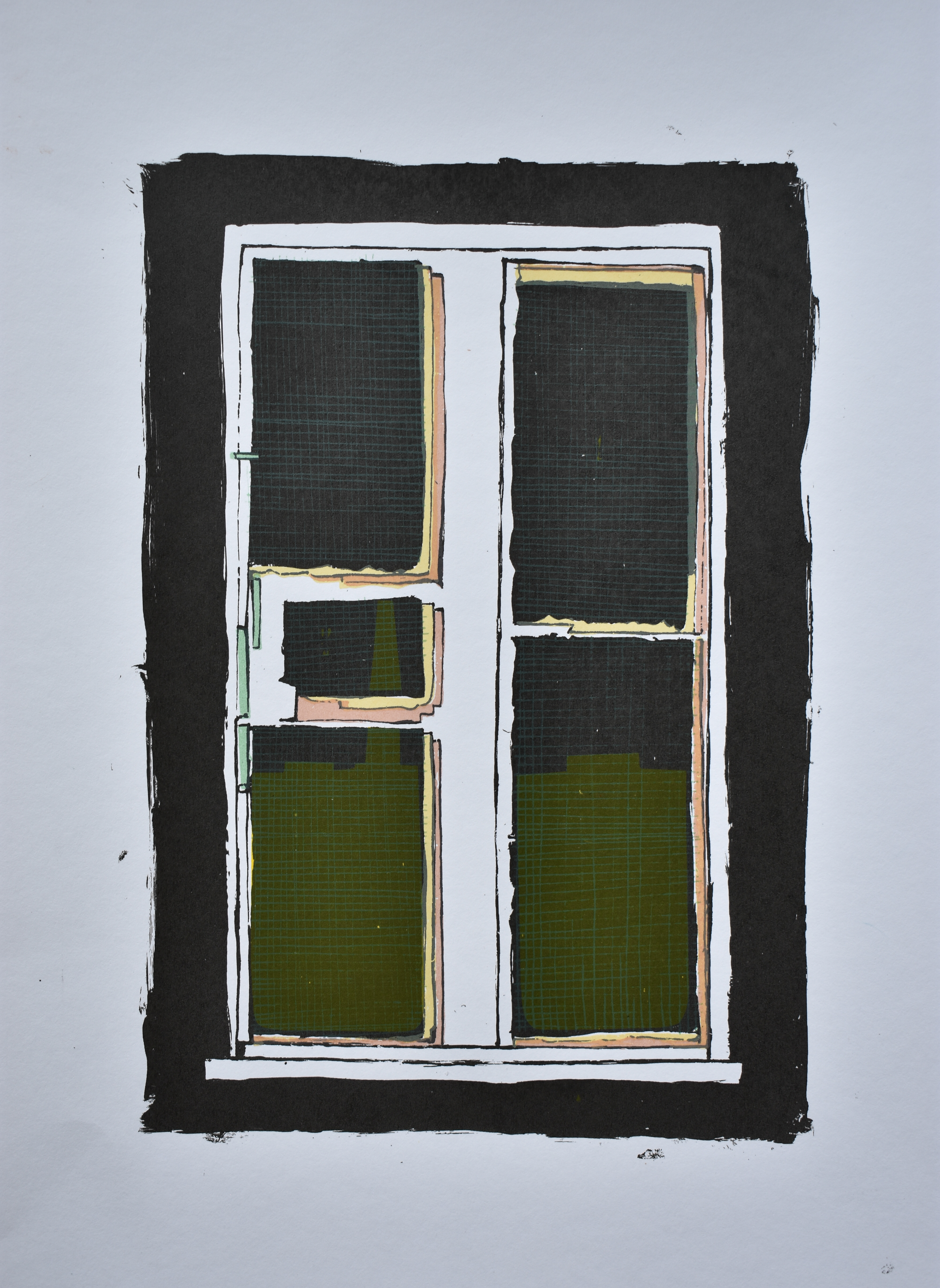 City scape. Screen print. 28 x 38cm. 1/3