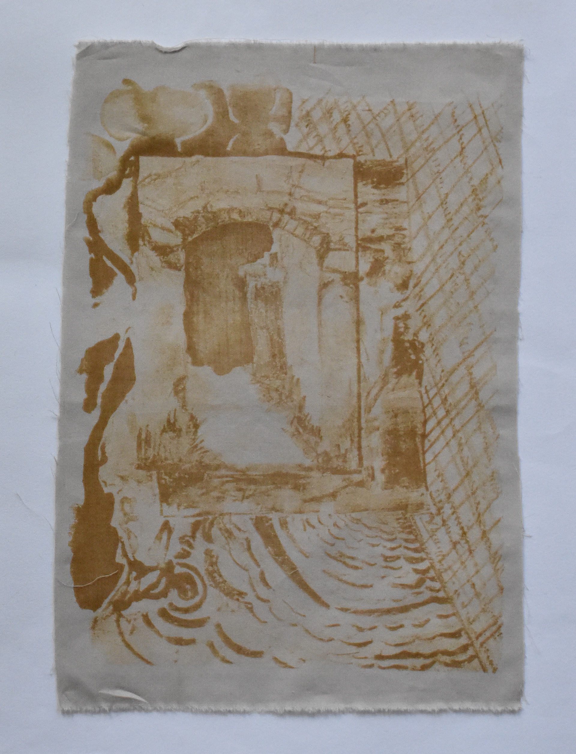 'Corfe Collage' Lithograph on cotton. 1/5