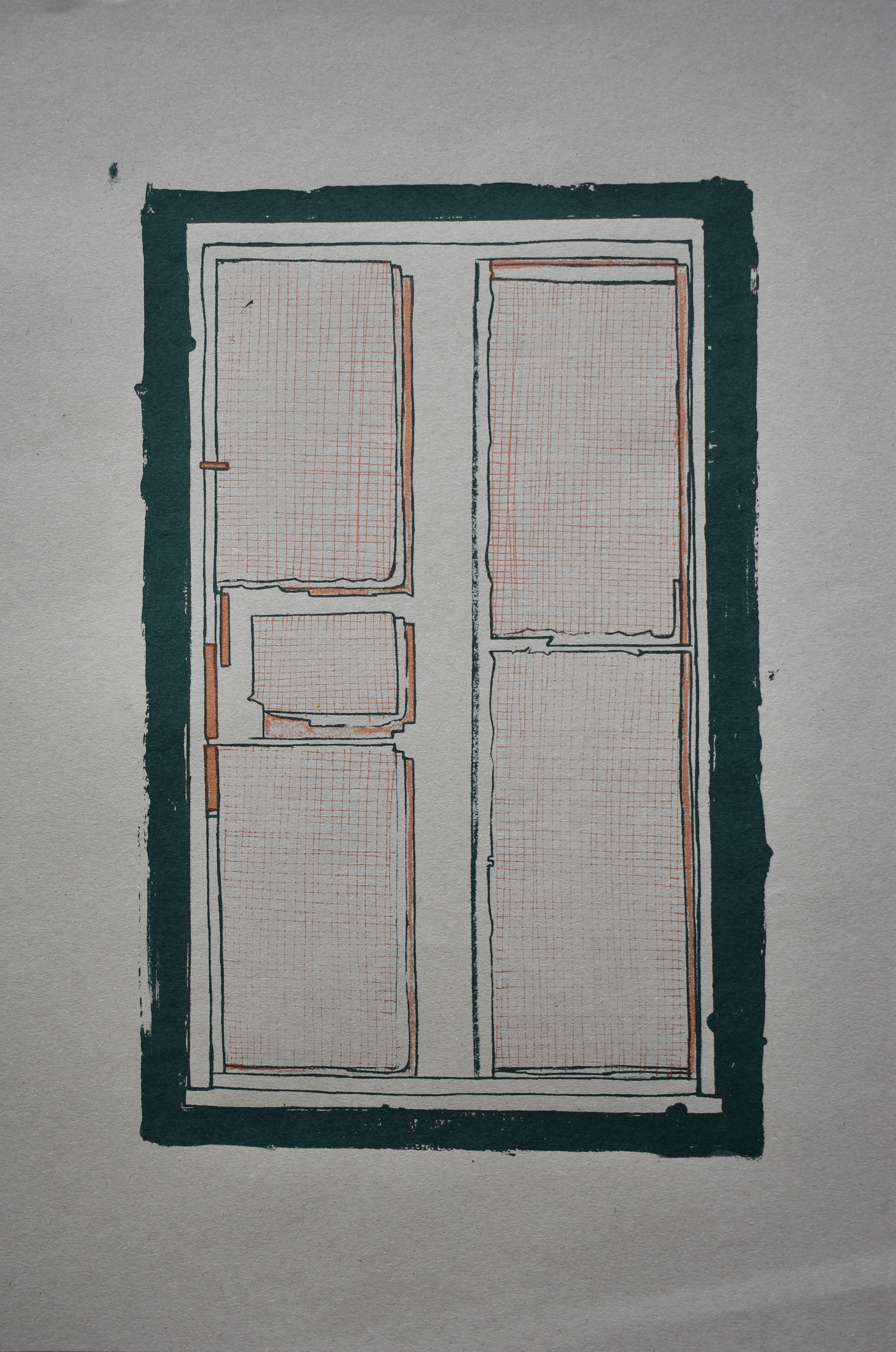 Window in the studio. Screen print. 28 x 38cm. 1/2