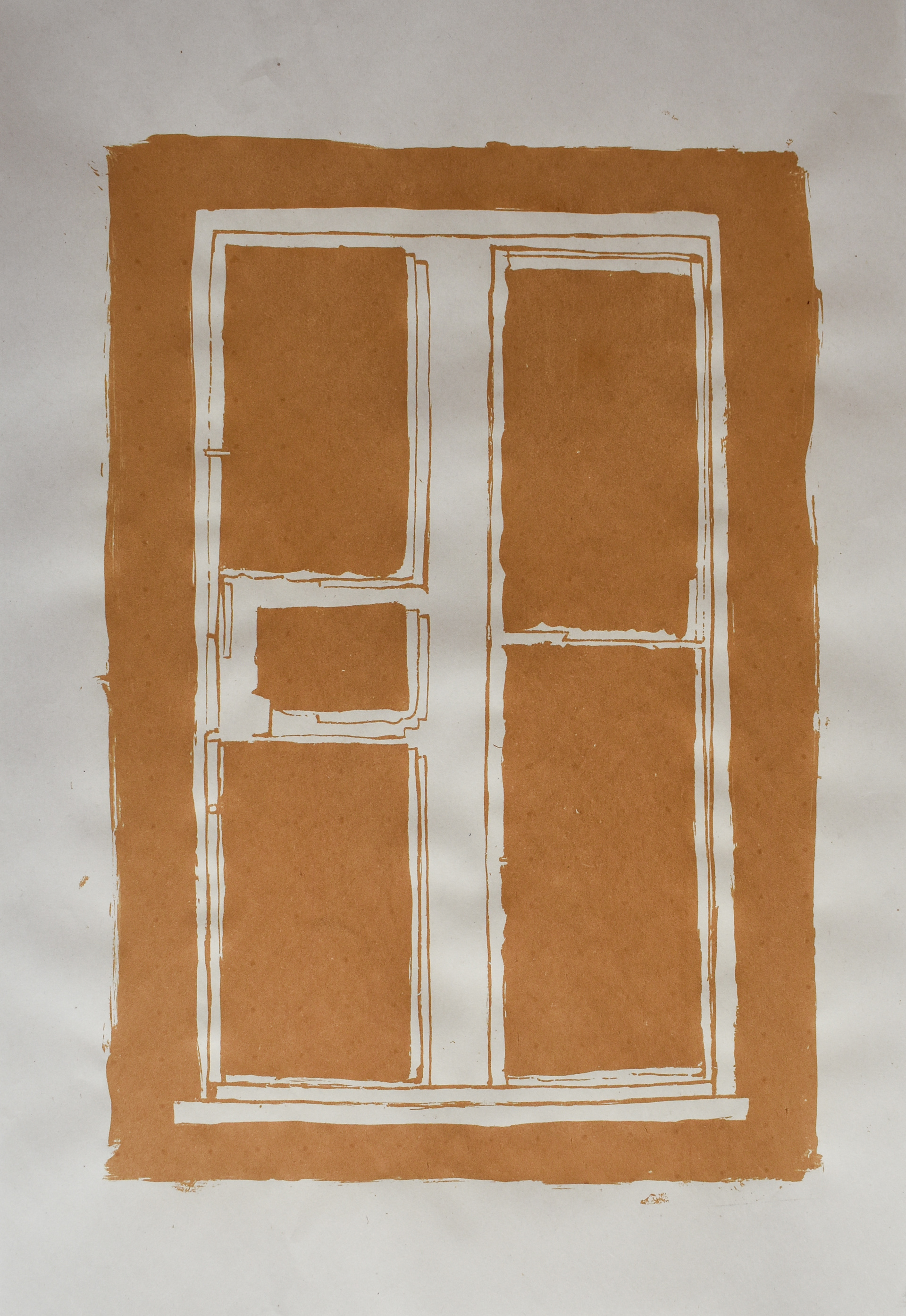 Monochrome Window. Screen print on neutral paper 28 x 38cm. 1/2
