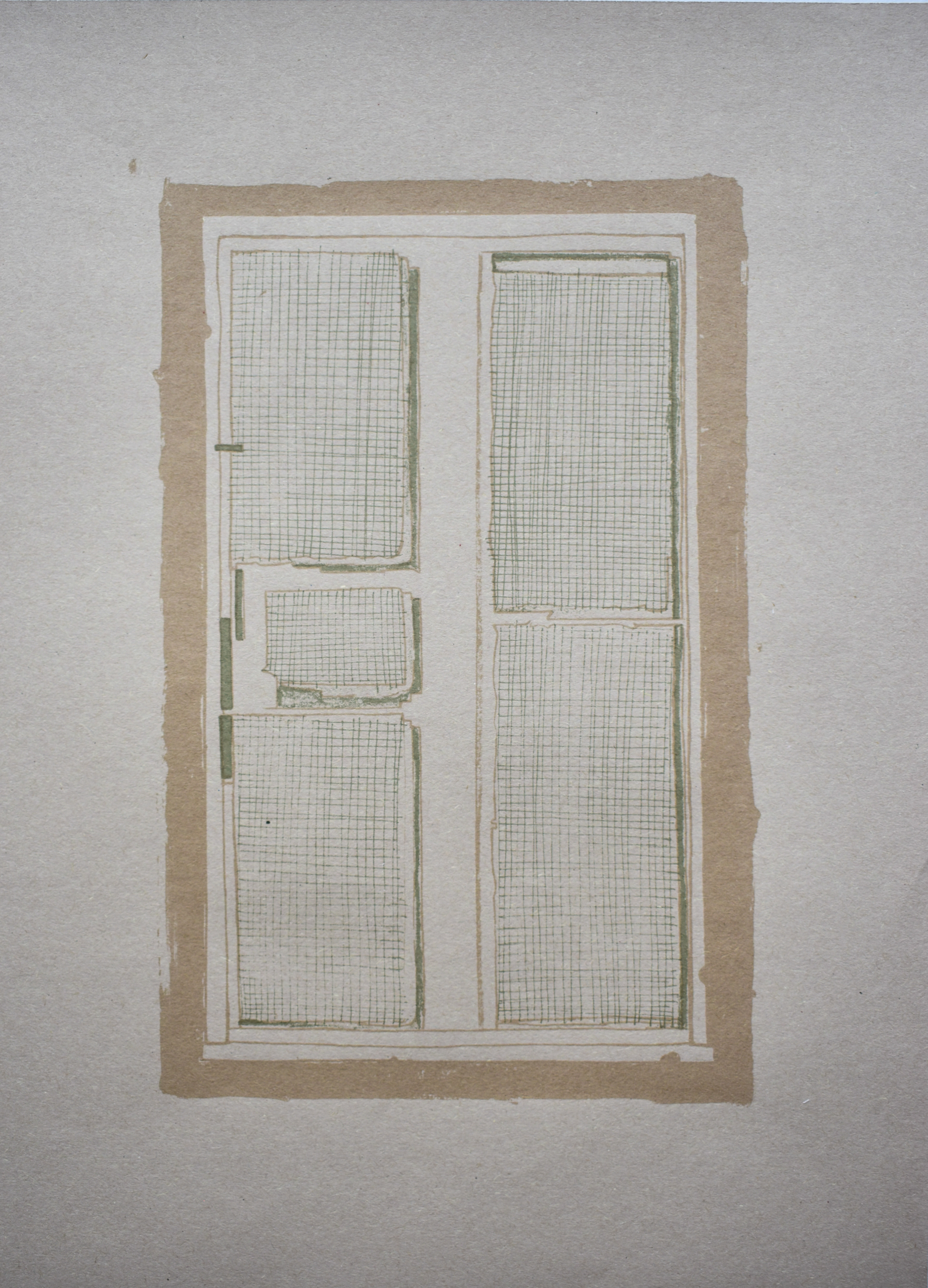 Window in the studio. Screen print on sugar paper. 28 x 38cm. 1/2