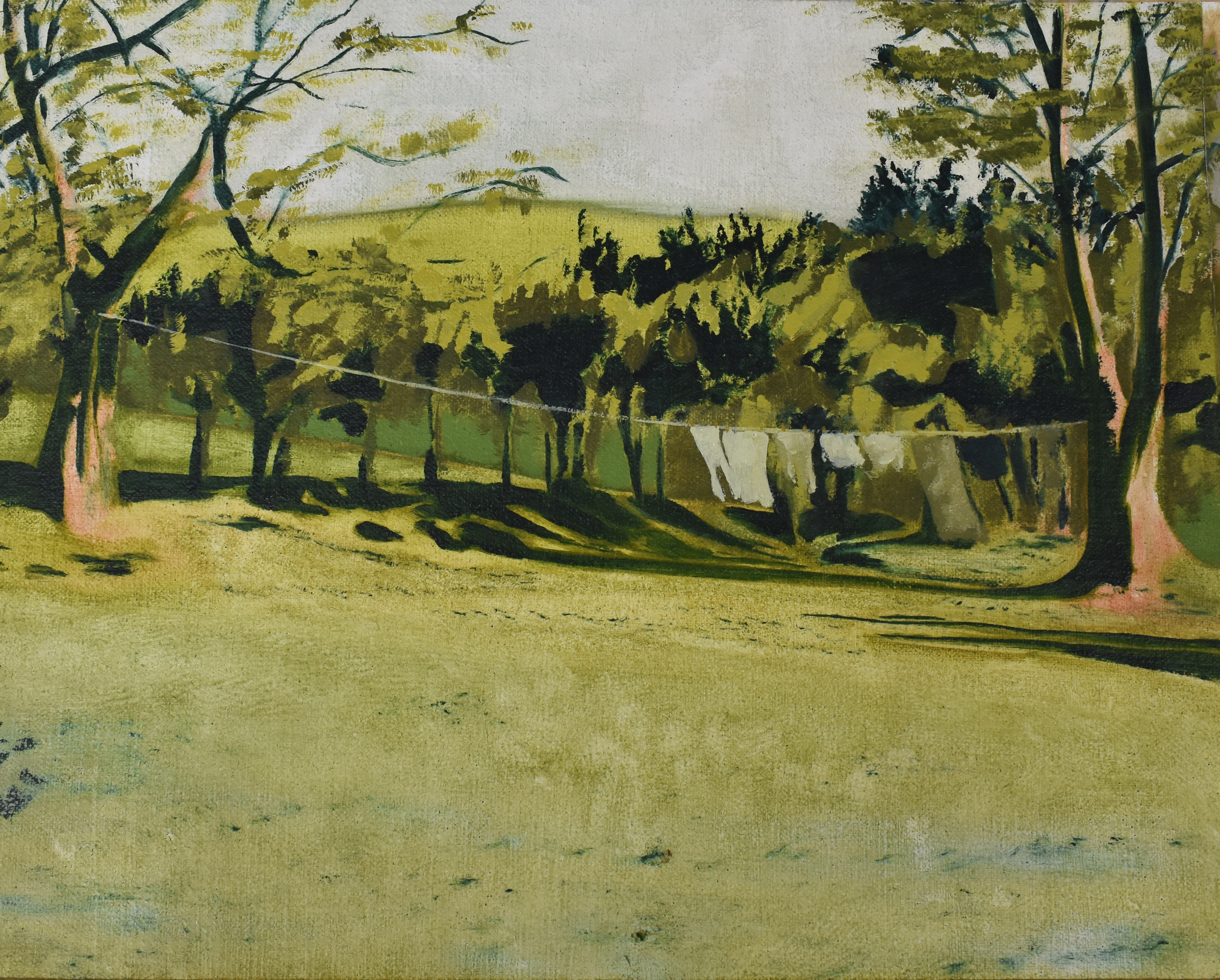 'Nana's Garden'. Oil on unstretched canvas. 46 x 36cm