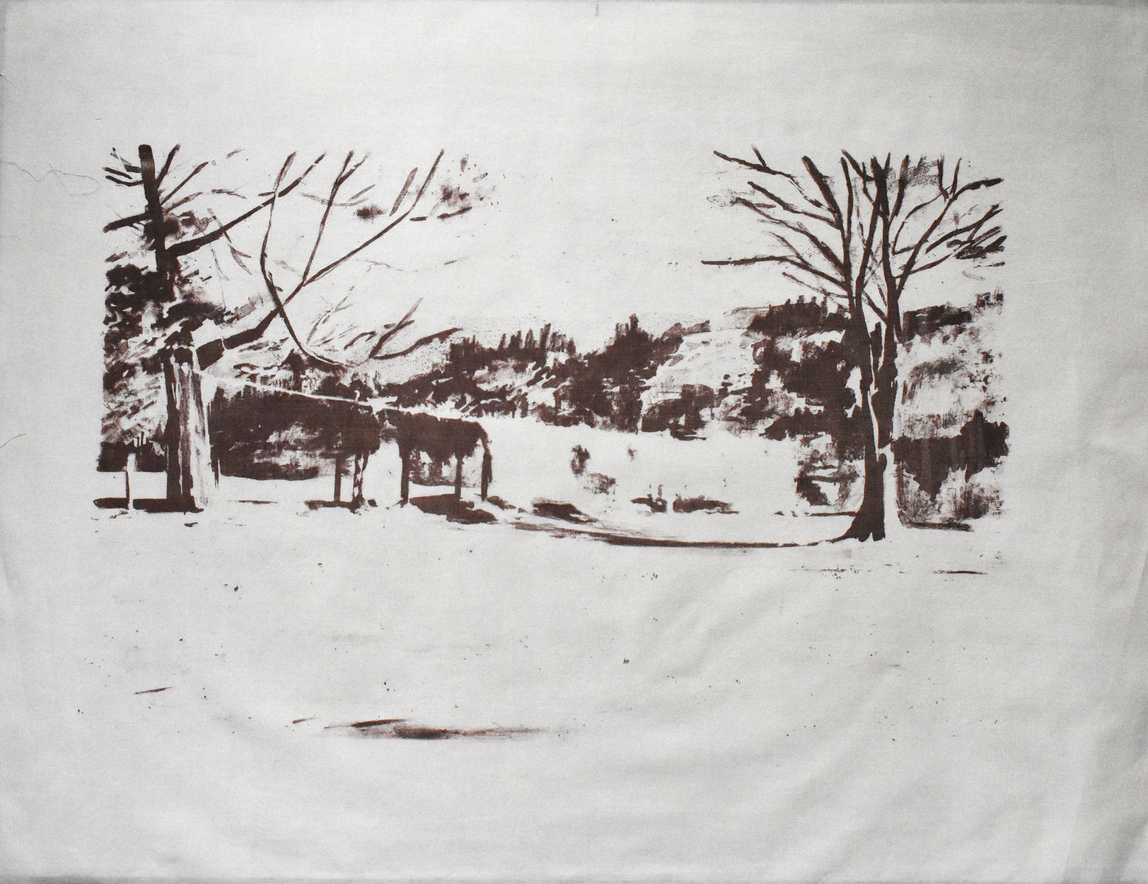 'Nana's Garden'. Lithograph on cotton. 60 x 52cm