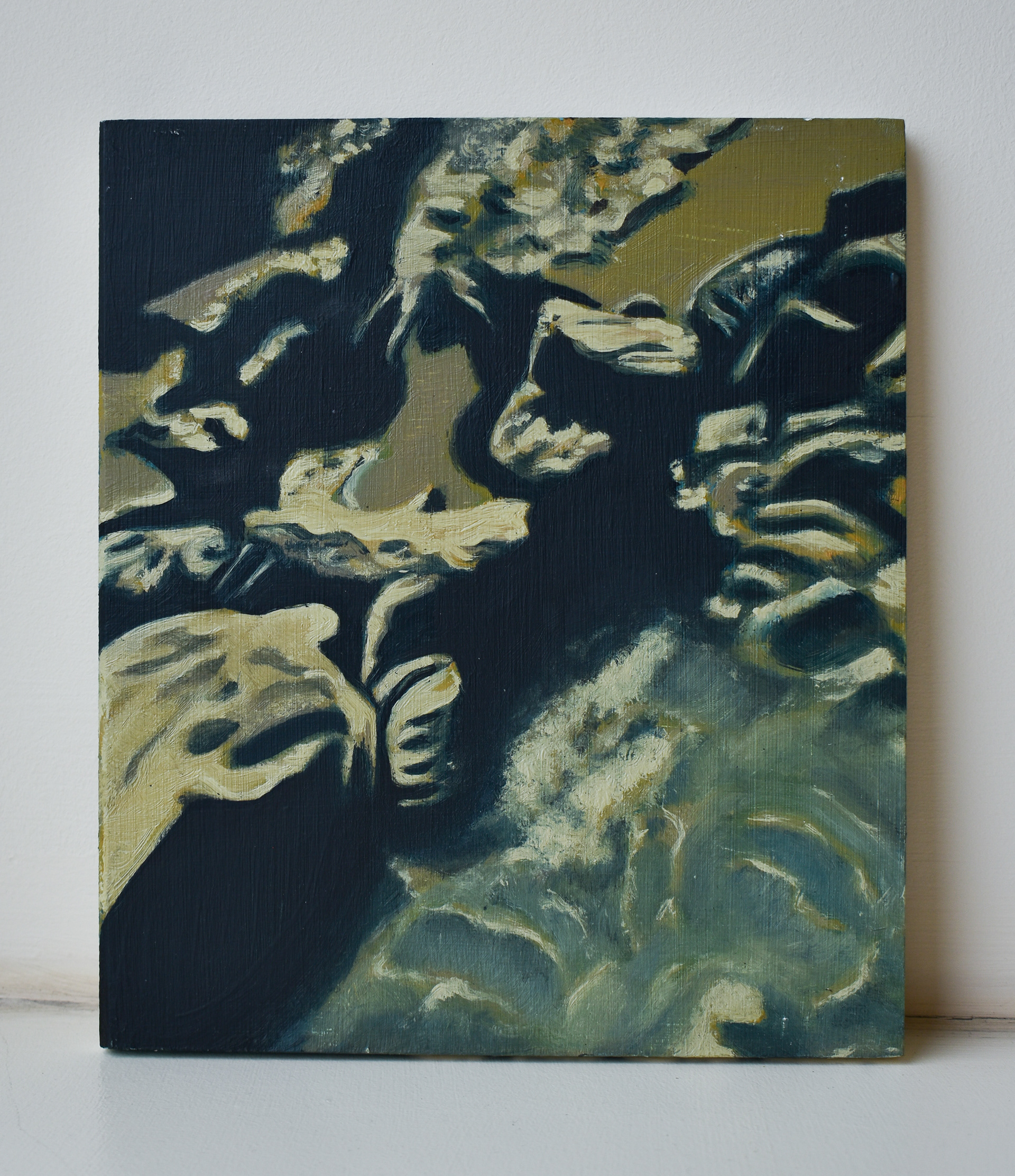 SOLD Rockpool. Oil on MDF board. 23 x 20cm.