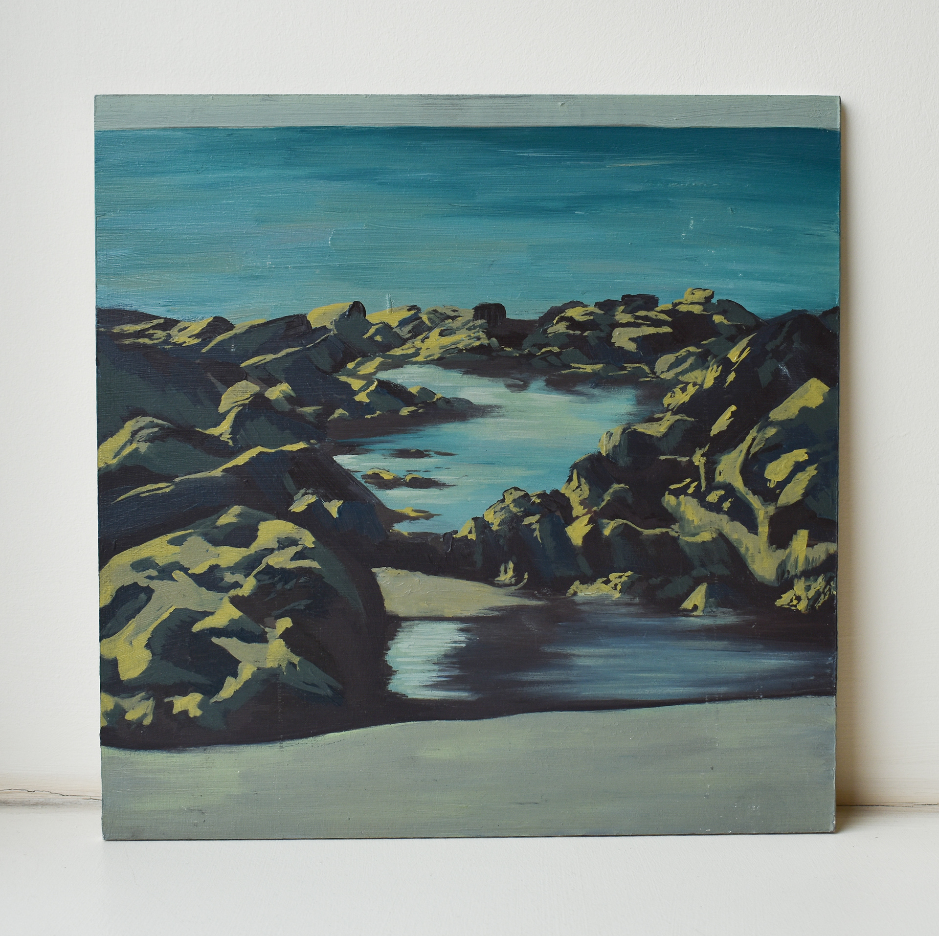 Beach Scene. Oil on MDF board. 30 x 30cm