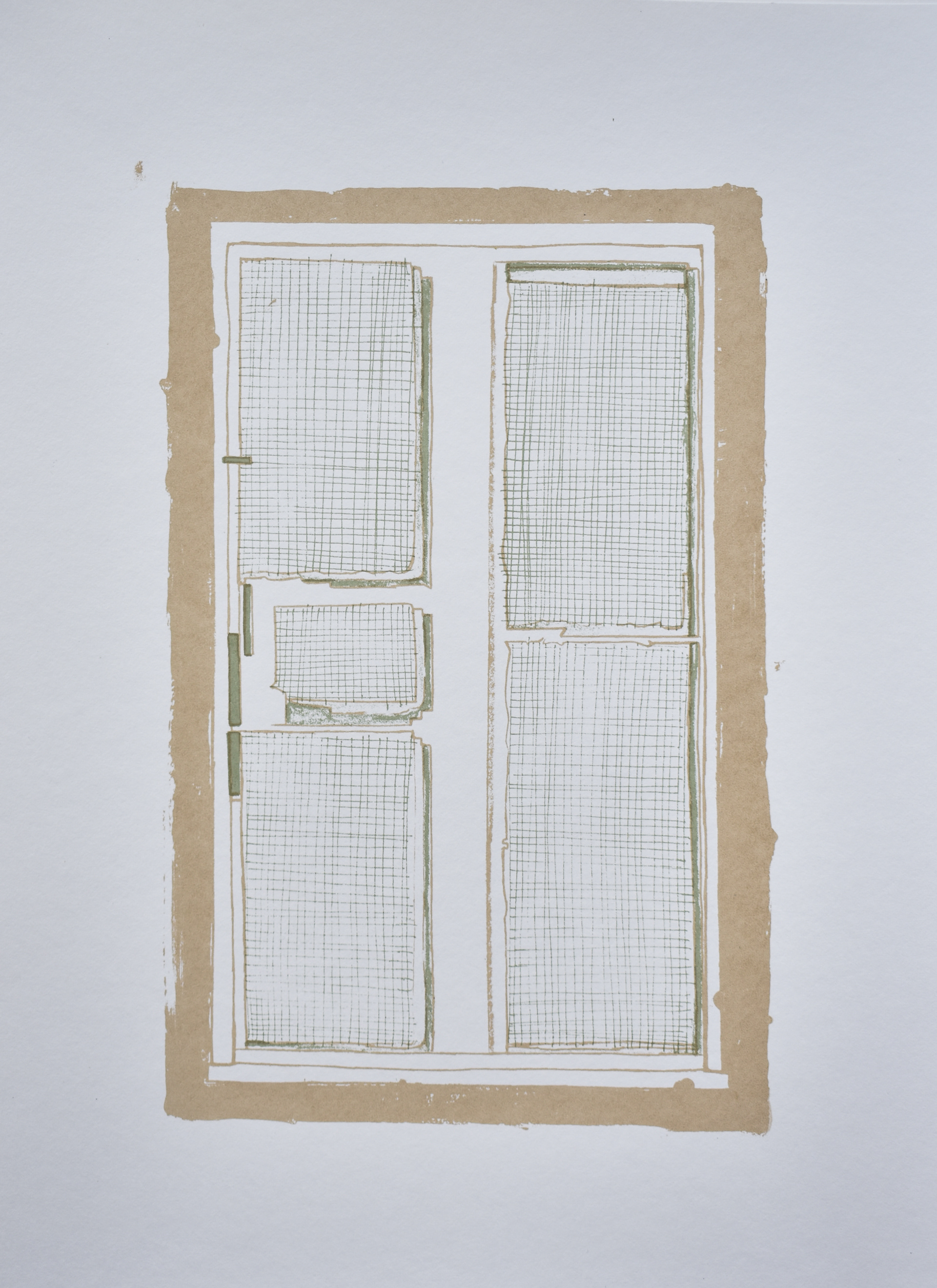 Window in the studio. Screen print. 28 x 38cm. 1/1