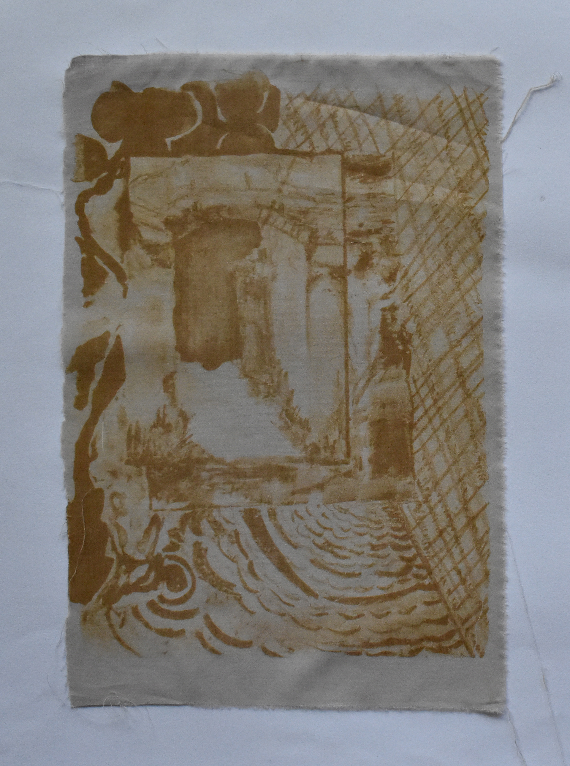 'Corfe Collage' Lithograph on cotton. 2/5