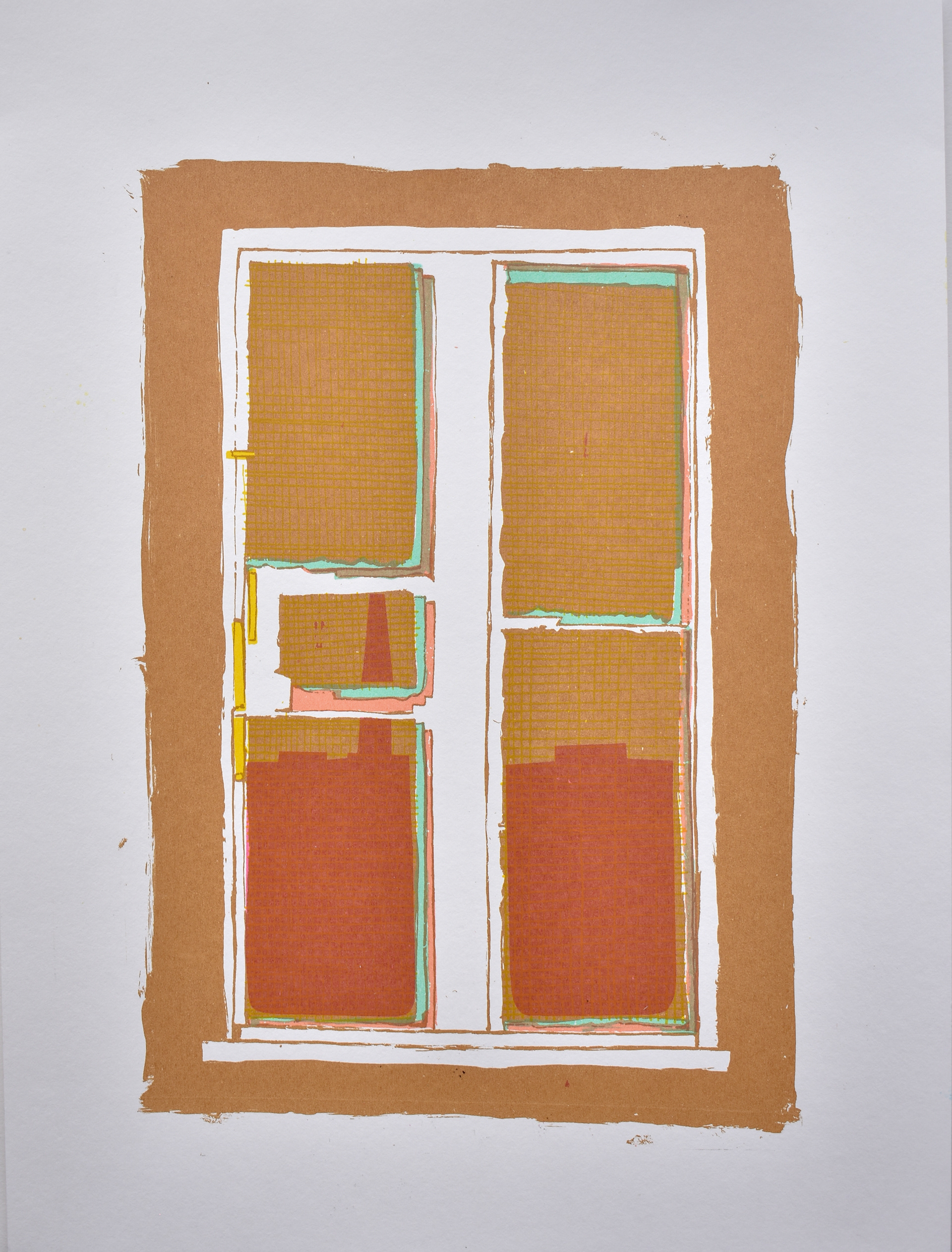 City scape. Screen print. 28 x 38cm. 1/3