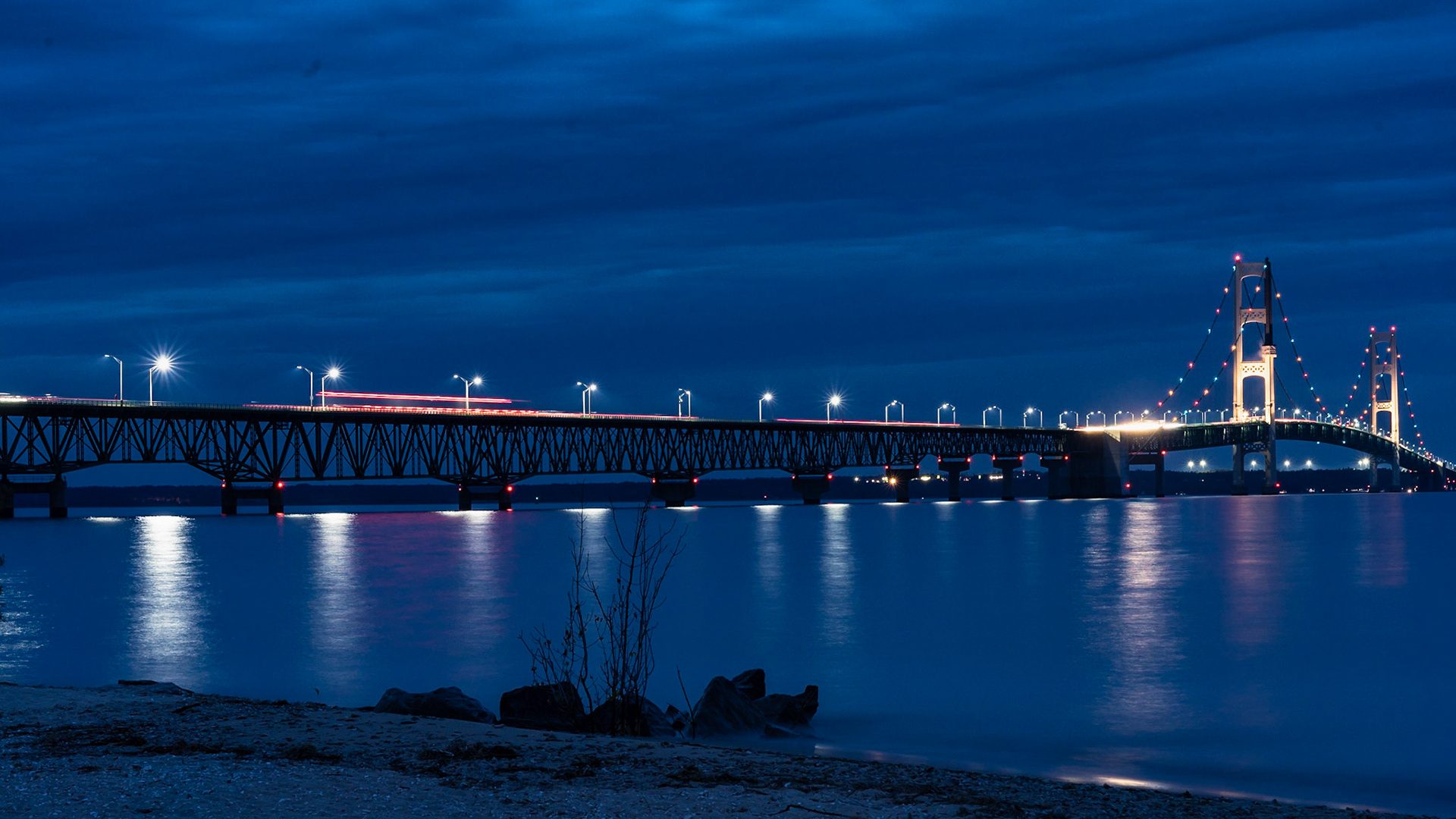 Mackinac Bridge spanning the Straits of Mackinac - Mackinaw City, MI