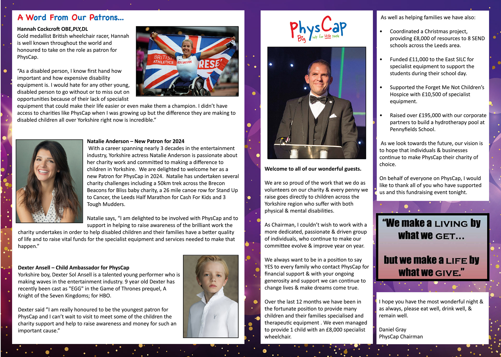 double page spread in brochure