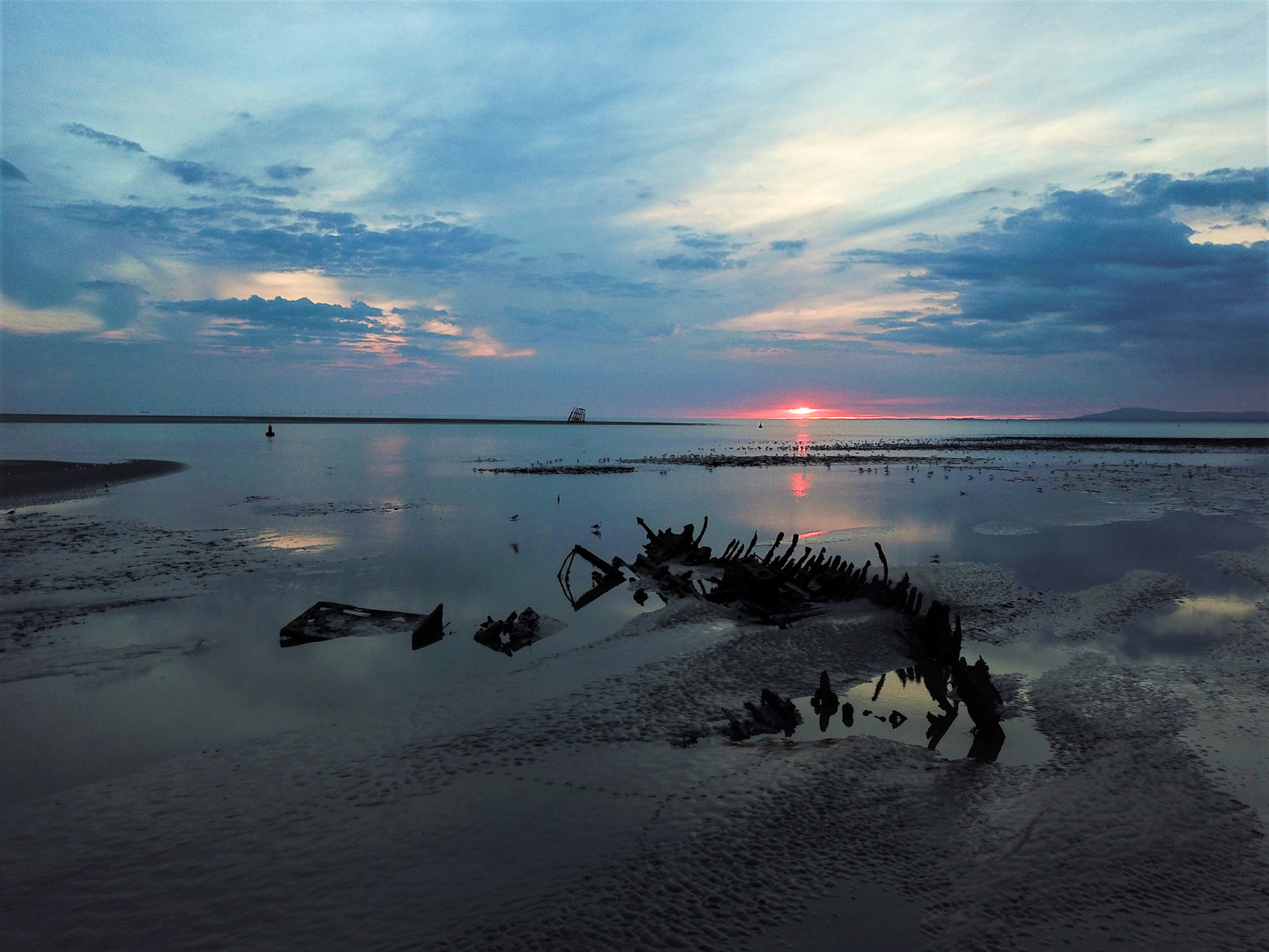 Sunset shipwreck