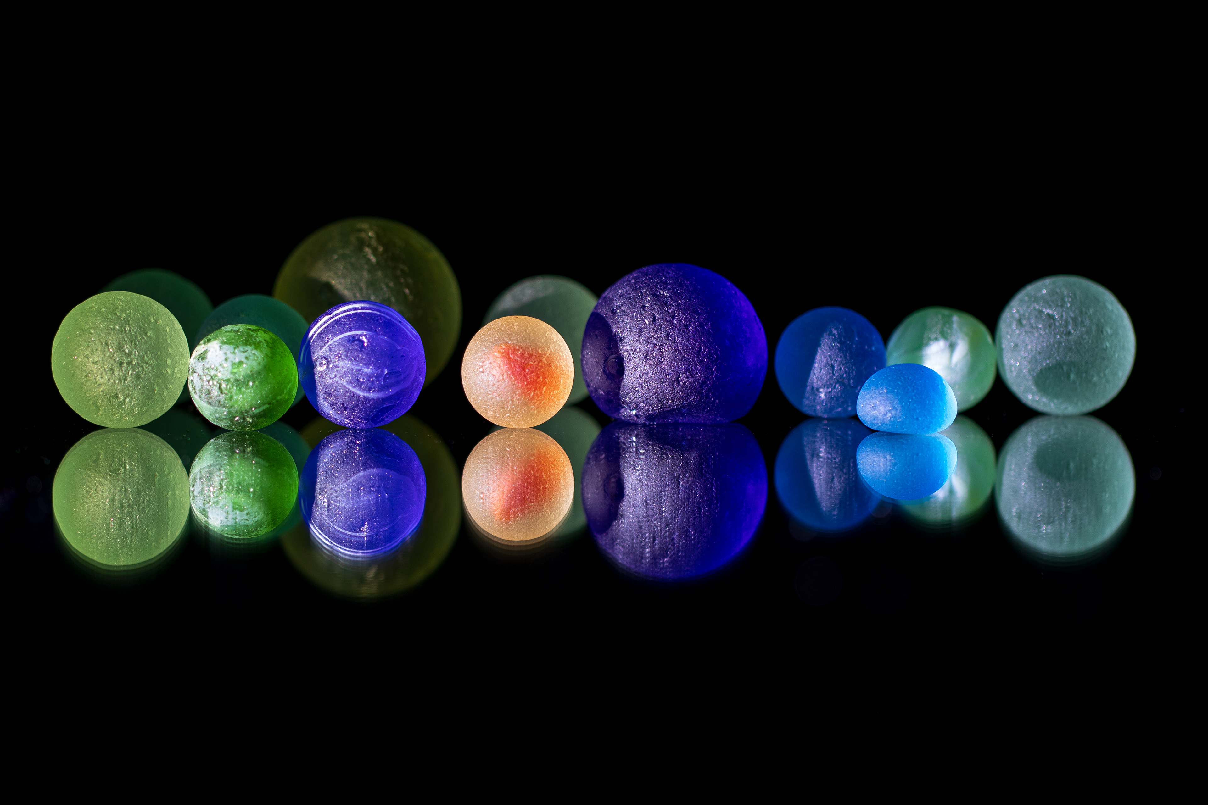 Seaglass marbles