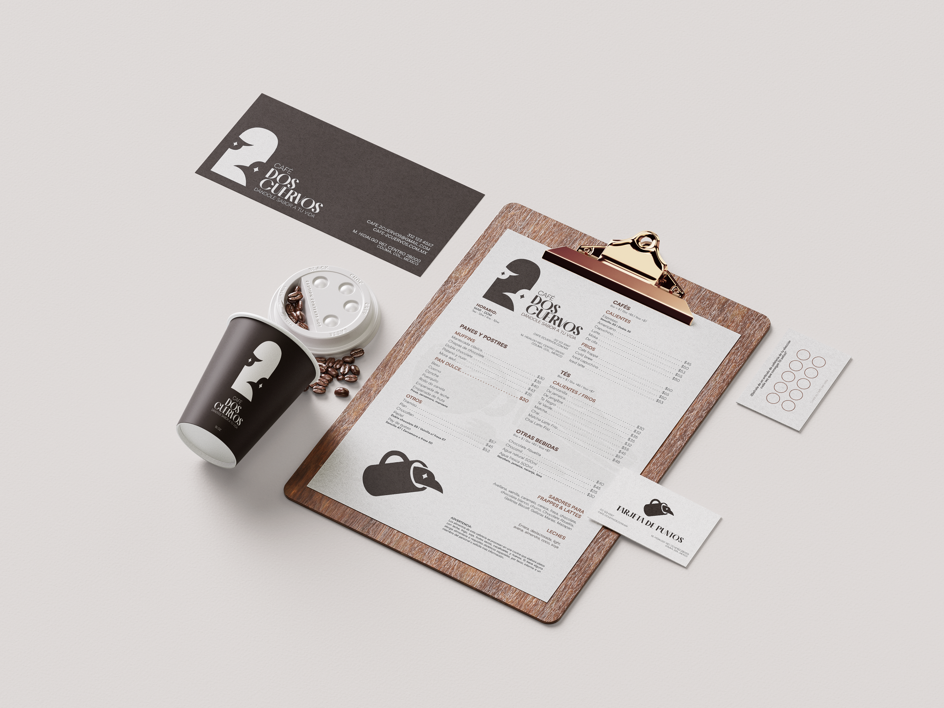 Cafe Stationery - Angled Top View