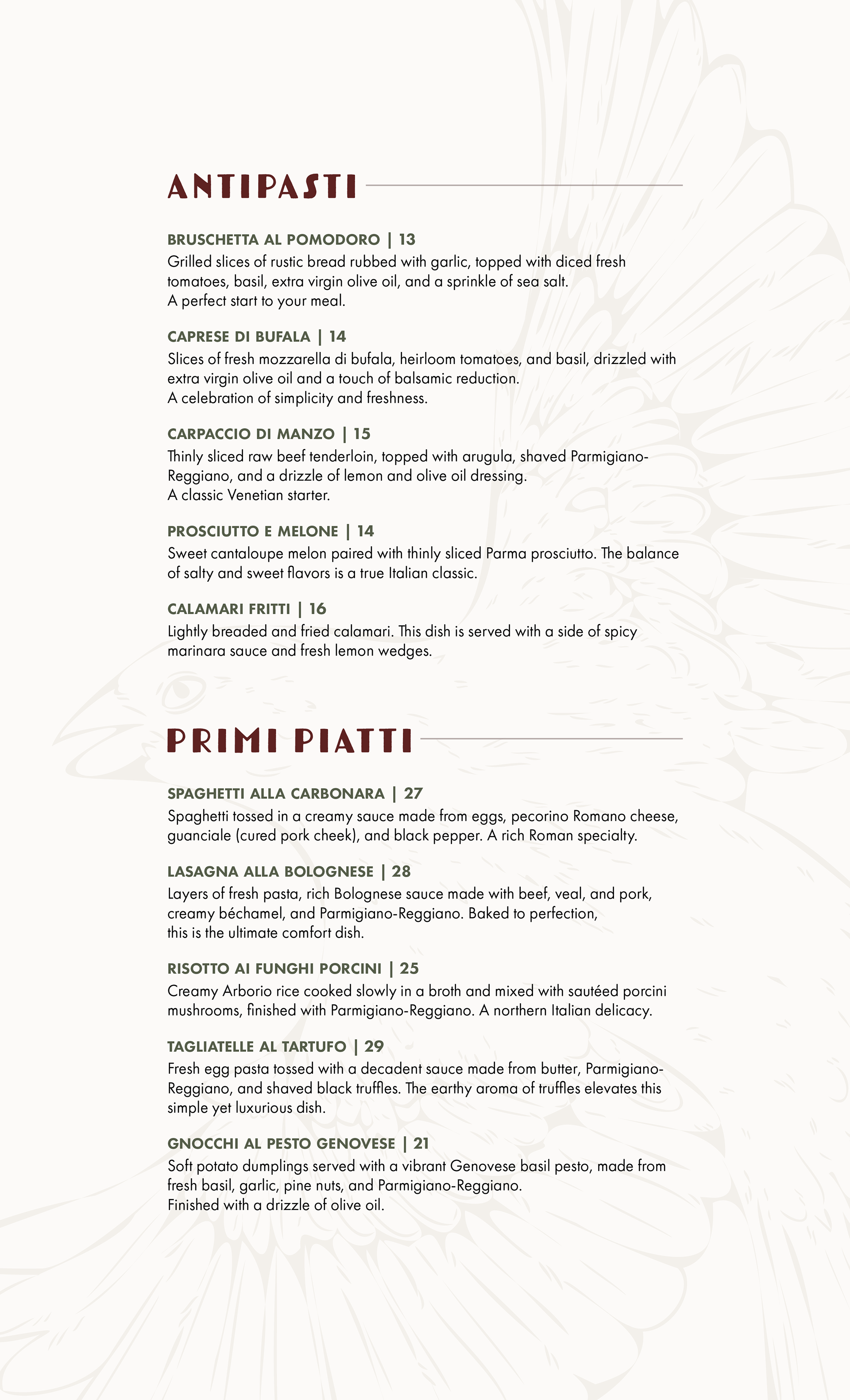 Menu - Second Page
