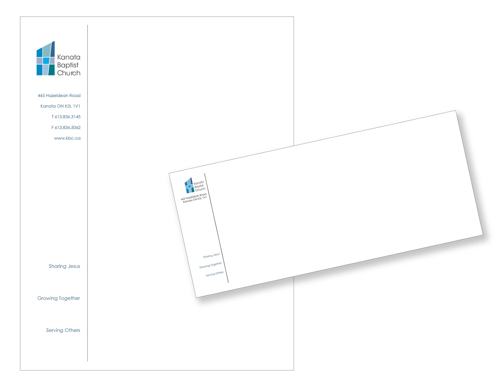 Letterhead and envelope design using existing logo