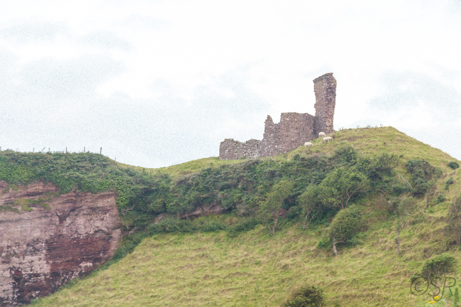 Castle Ruins on the Antrim Coast, Northern Ireland