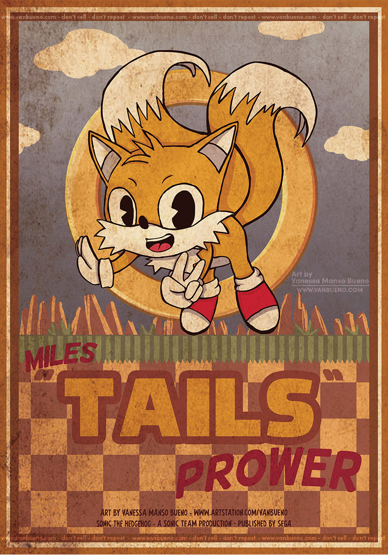 Sonic - Cartoon Cuphead Style