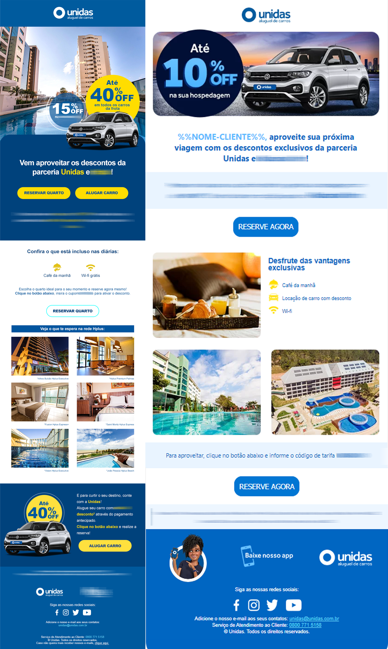 Atualização do e-mail de hotel
