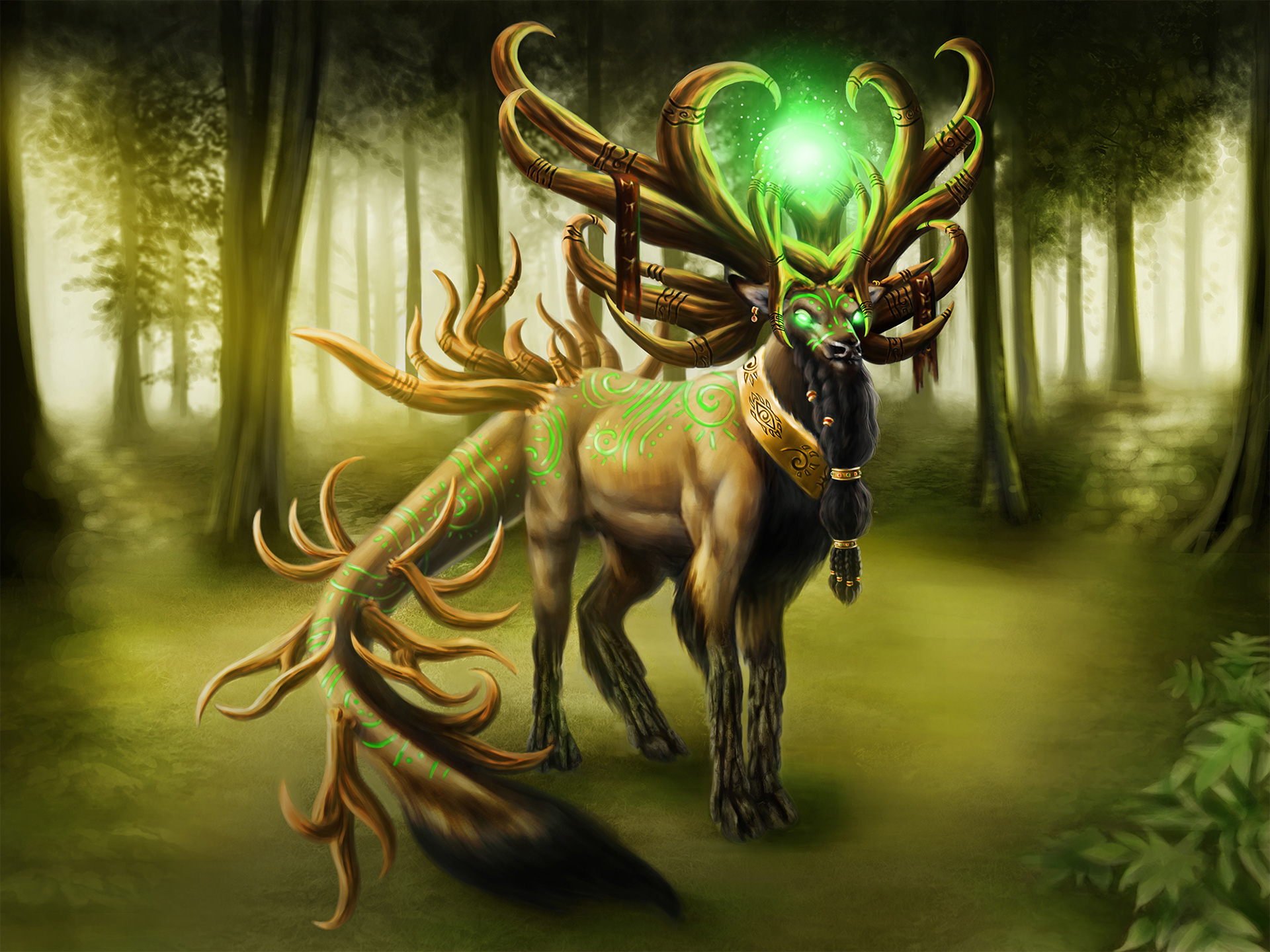 "Forest God" - Samantha Pascavis - 2018 - Digital - Creature design for a personal world-building project