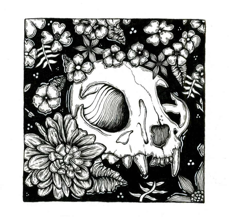 "Decay" 5.5" x 5.5" Pen and Ink - 2023
