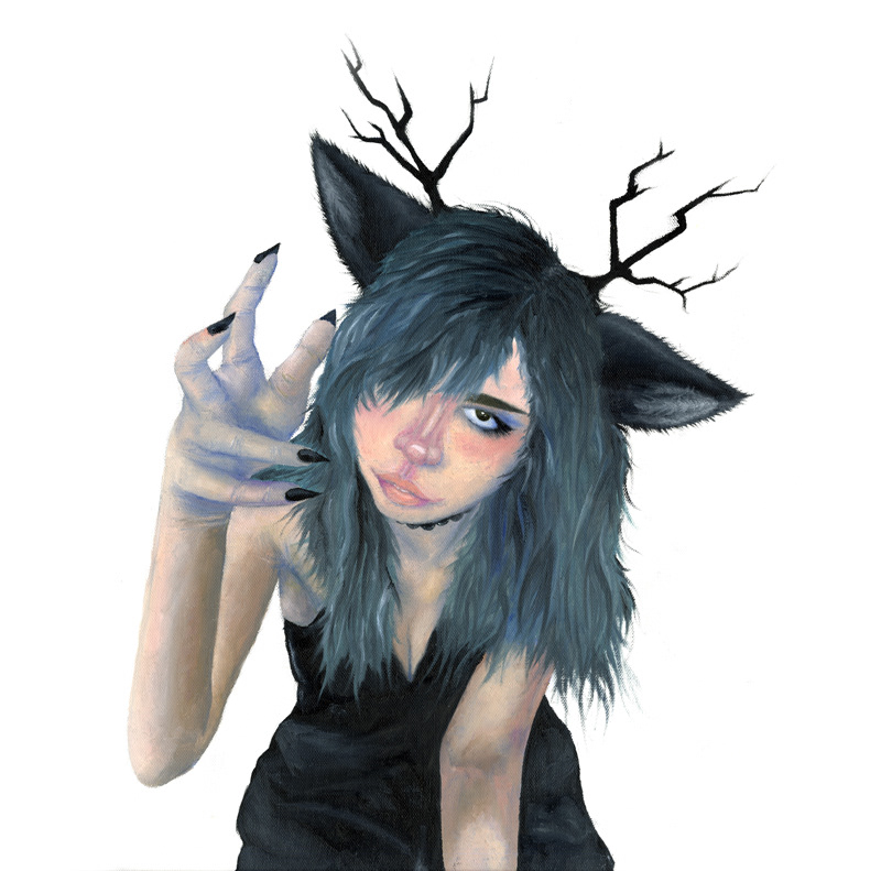 "Deer Woman" 20" x 20" Oil on Canvas - 2022