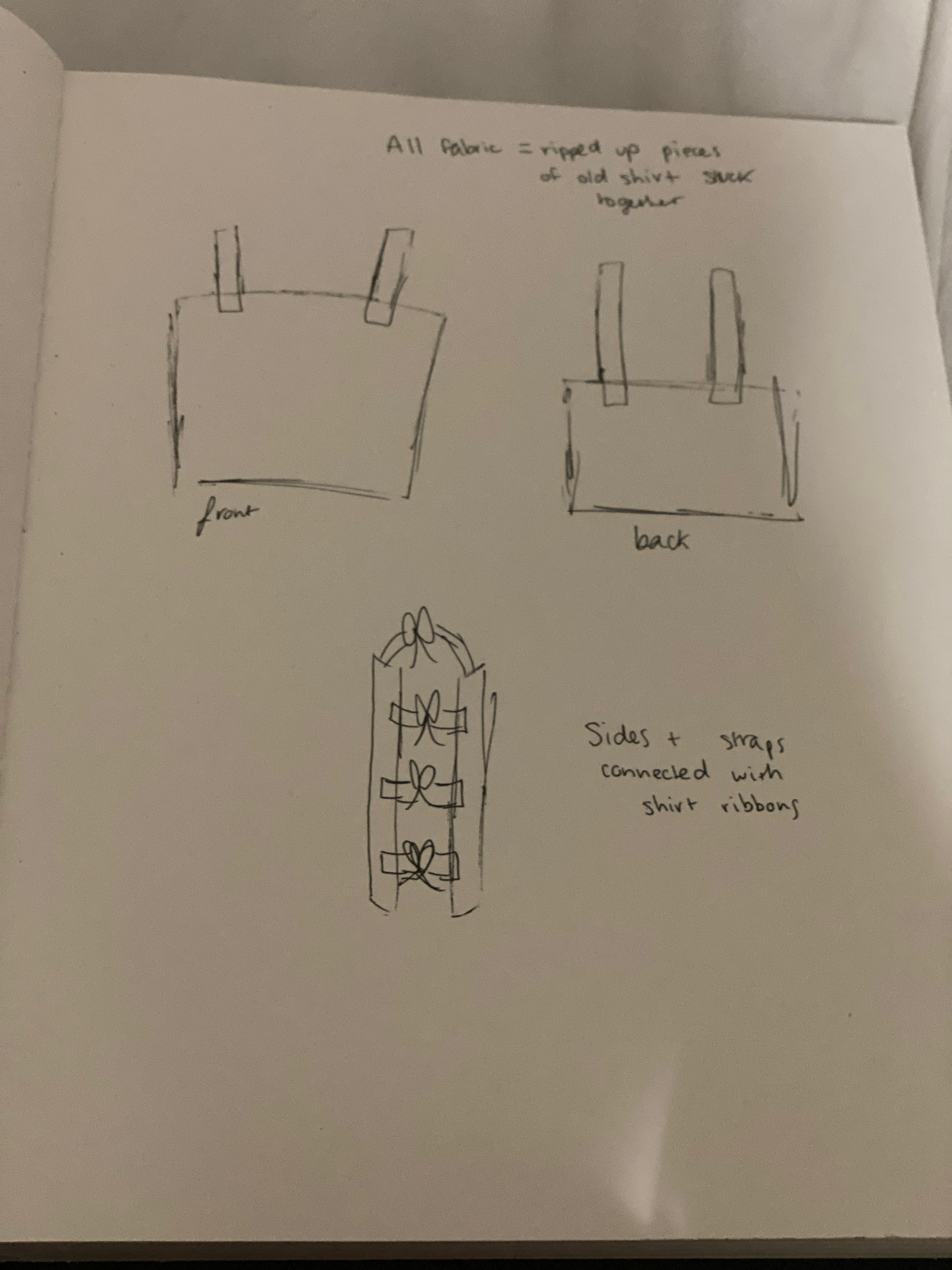 sketches of BioShirt design.