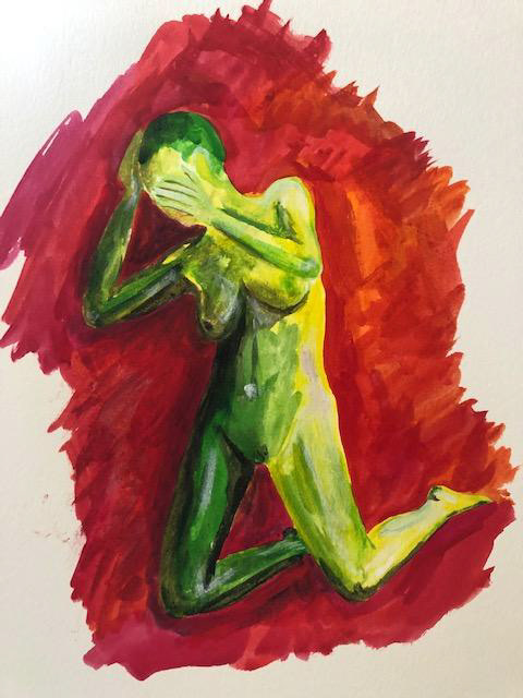 Color Indian Ink on watercolor 8'X10'