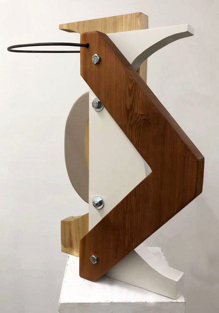 Hand cut on band saw and hand sanded. Finished with linseed oil and painted. 24'X 16'