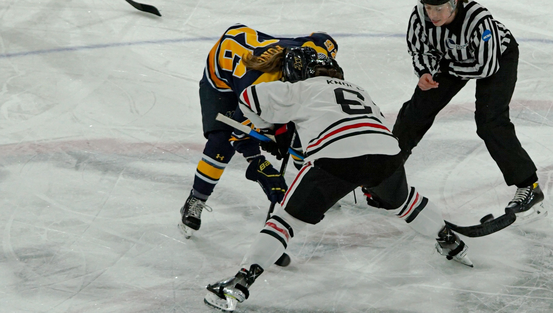 #6 Katy Knoll gets ready for face-off against Merrimack