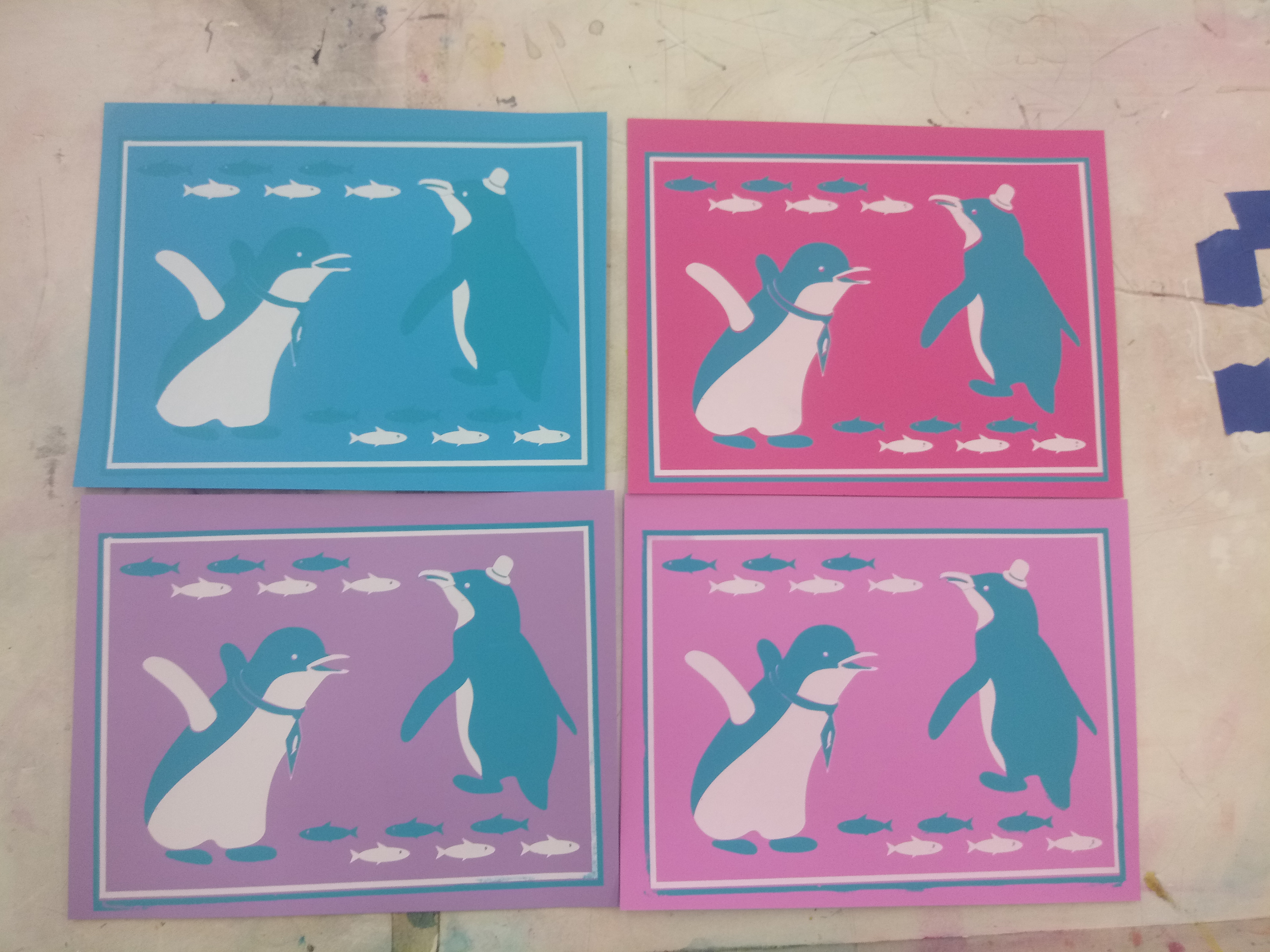 Screen print test of different papers.