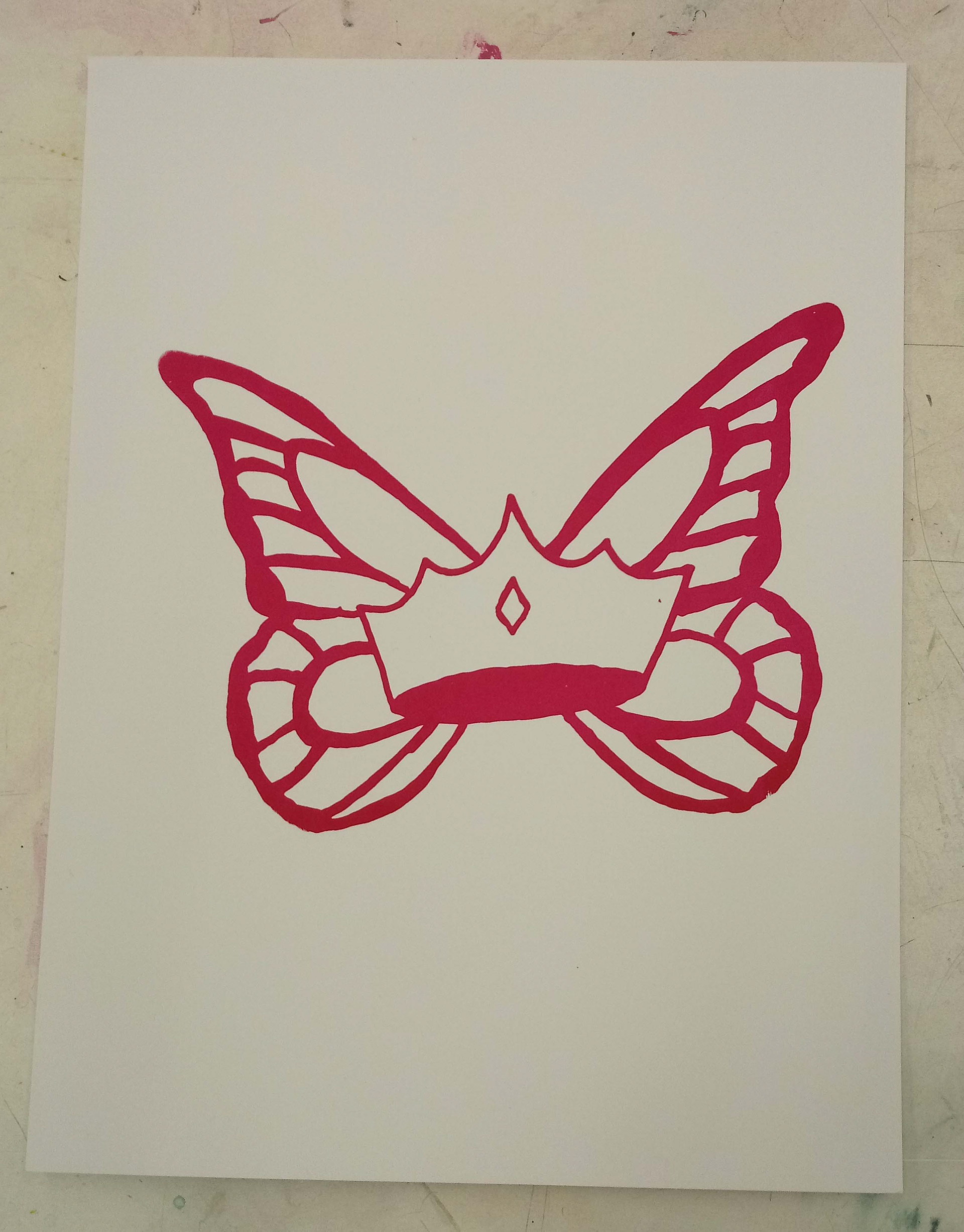 First screen printing project. A monarch butterfly logo.