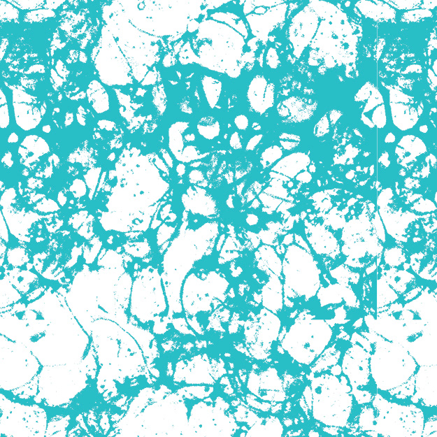This pattern was created by blowing bubble in ink.