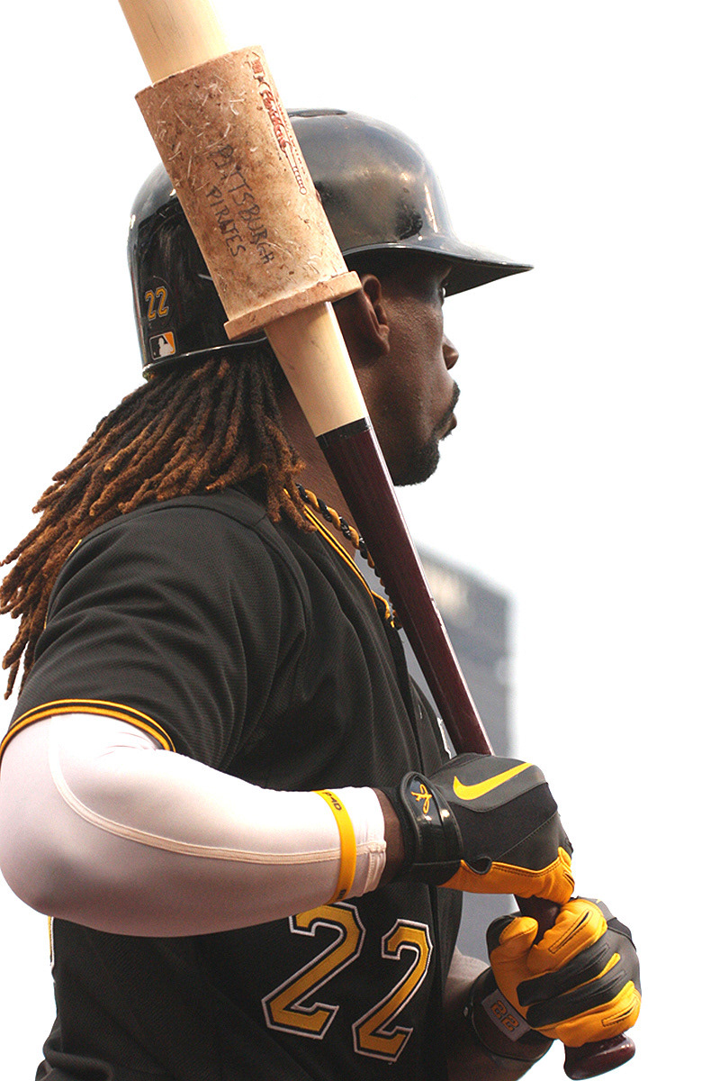Pittsburgh Pirates Center Fielder Andrew McCutchen stands by inÂ the on deck circle viewing the actionÂ awaiting his turn to bat at PNC Park in Pittsburgh PA. (Michael Longo/Ai Wire)