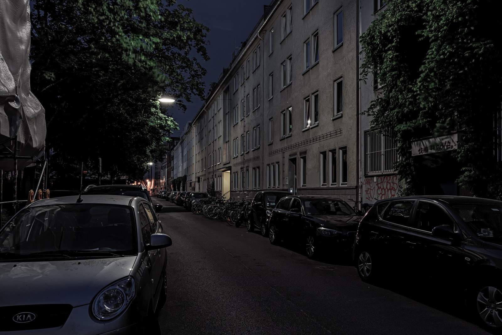 Mauritiuswall (1), aufgenommen Höhe Schaevenstraße, Blick Richtung Jahnstraße