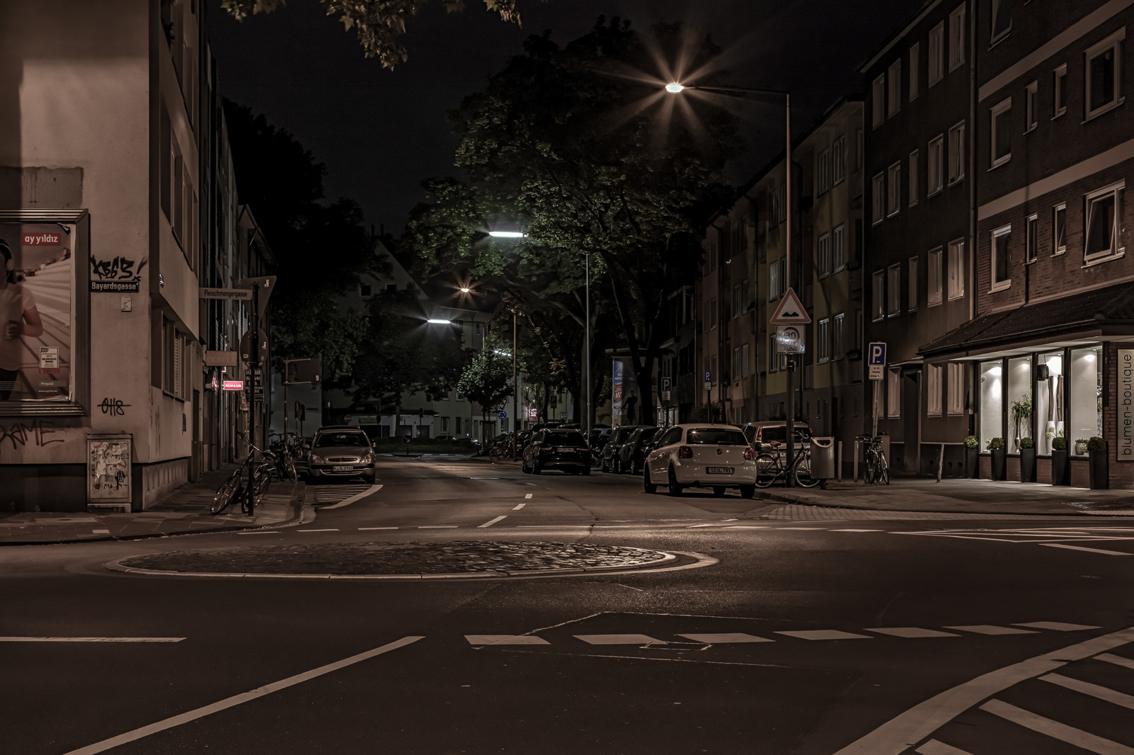 Fleischmengergasse, aufgenommen Ecke Bayardsgasse, Blick Richtung Schemmergasse