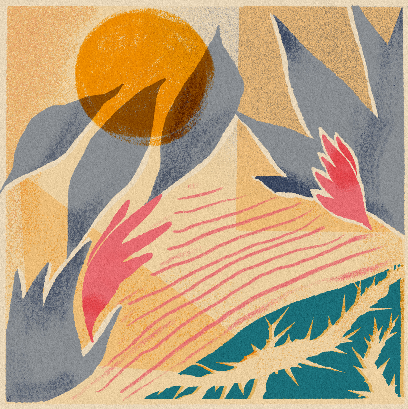 "together" (2026) - 2000x2000 px - digital illustration