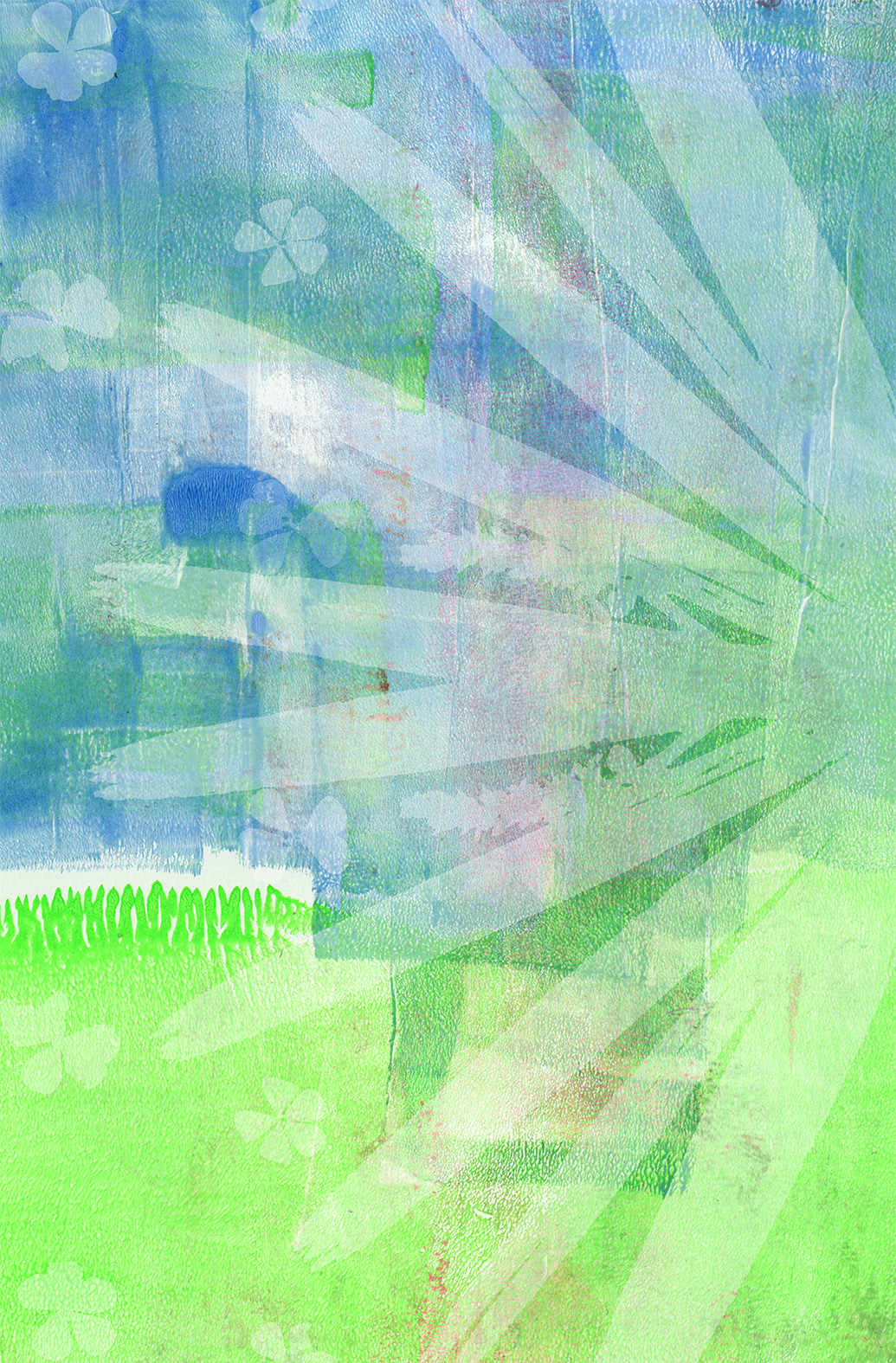 Monoprint with Digital Illustration Overlayed