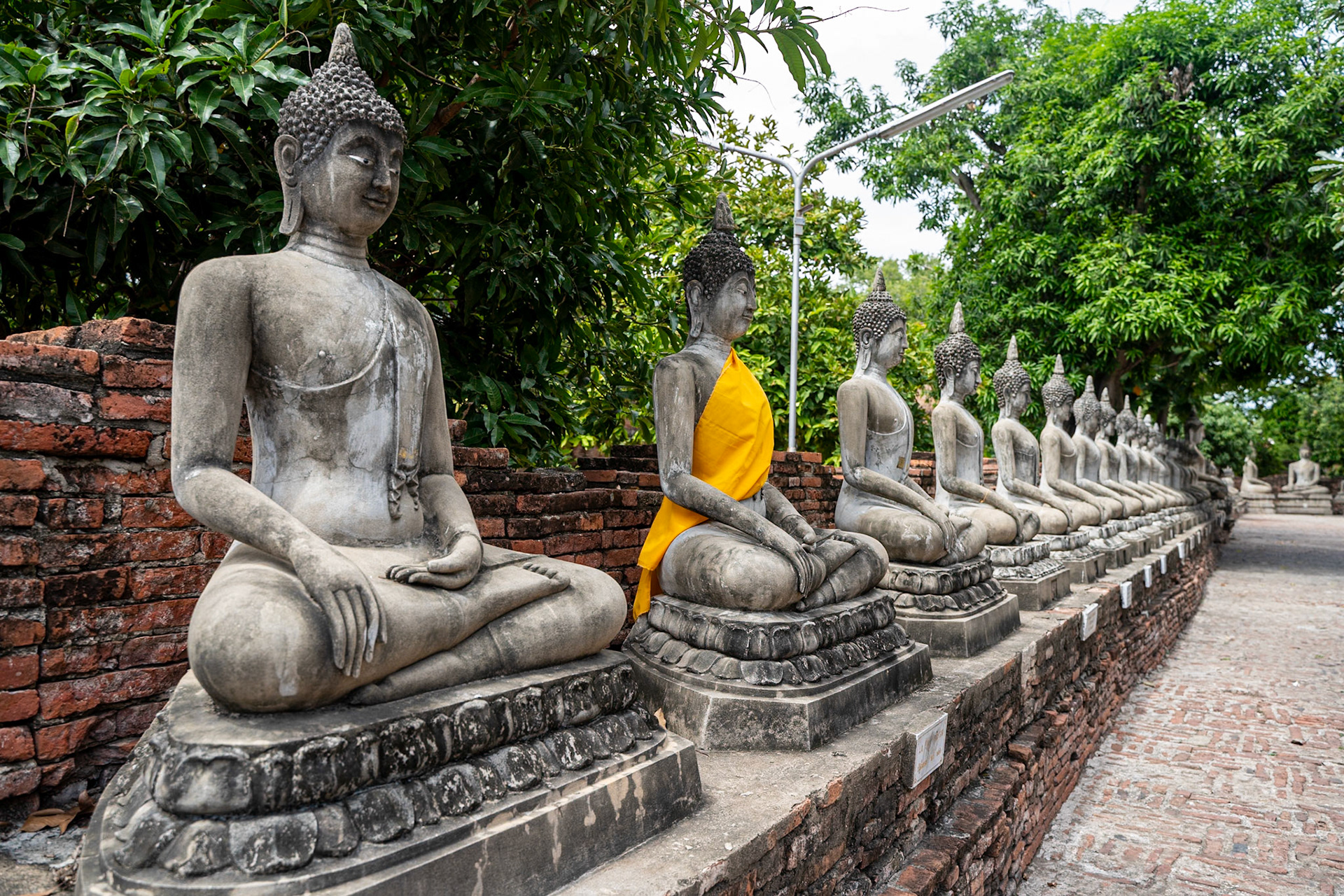 Budas em Ayuthaya, Tailândia